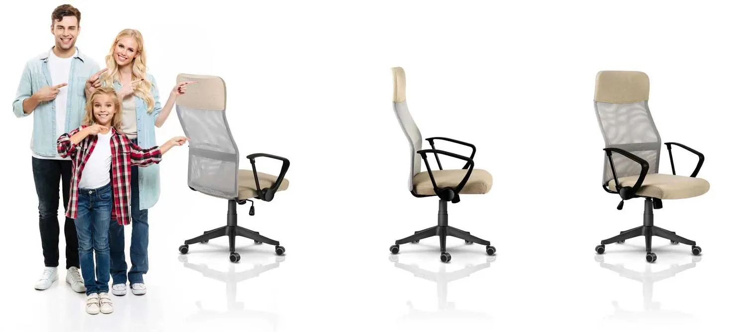 Sofotel Sydney mikro tinklelio biuro kėdė, smėlio spalvos - nuotrauka 1