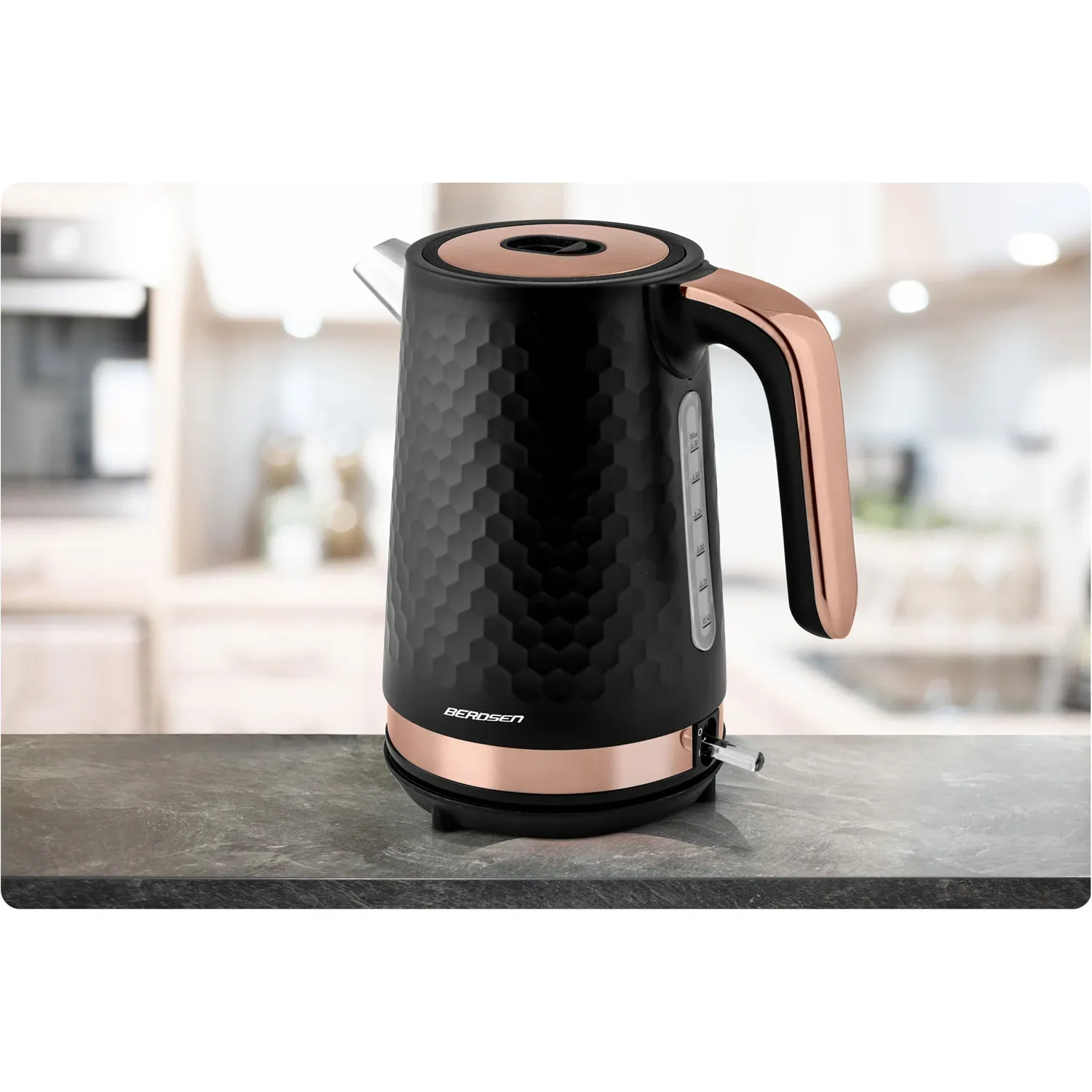 Berdsen BD-705 1,7 l elektrinis virdulys, juodas ir varinis - nuotrauka 1