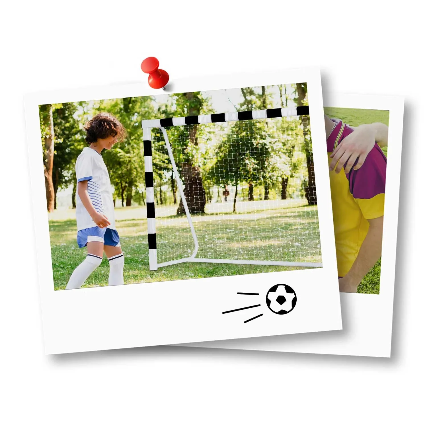 Futbolo vartai 180 x 120 x 60 cm NS-464 juodi ir balti - nuotrauka 1