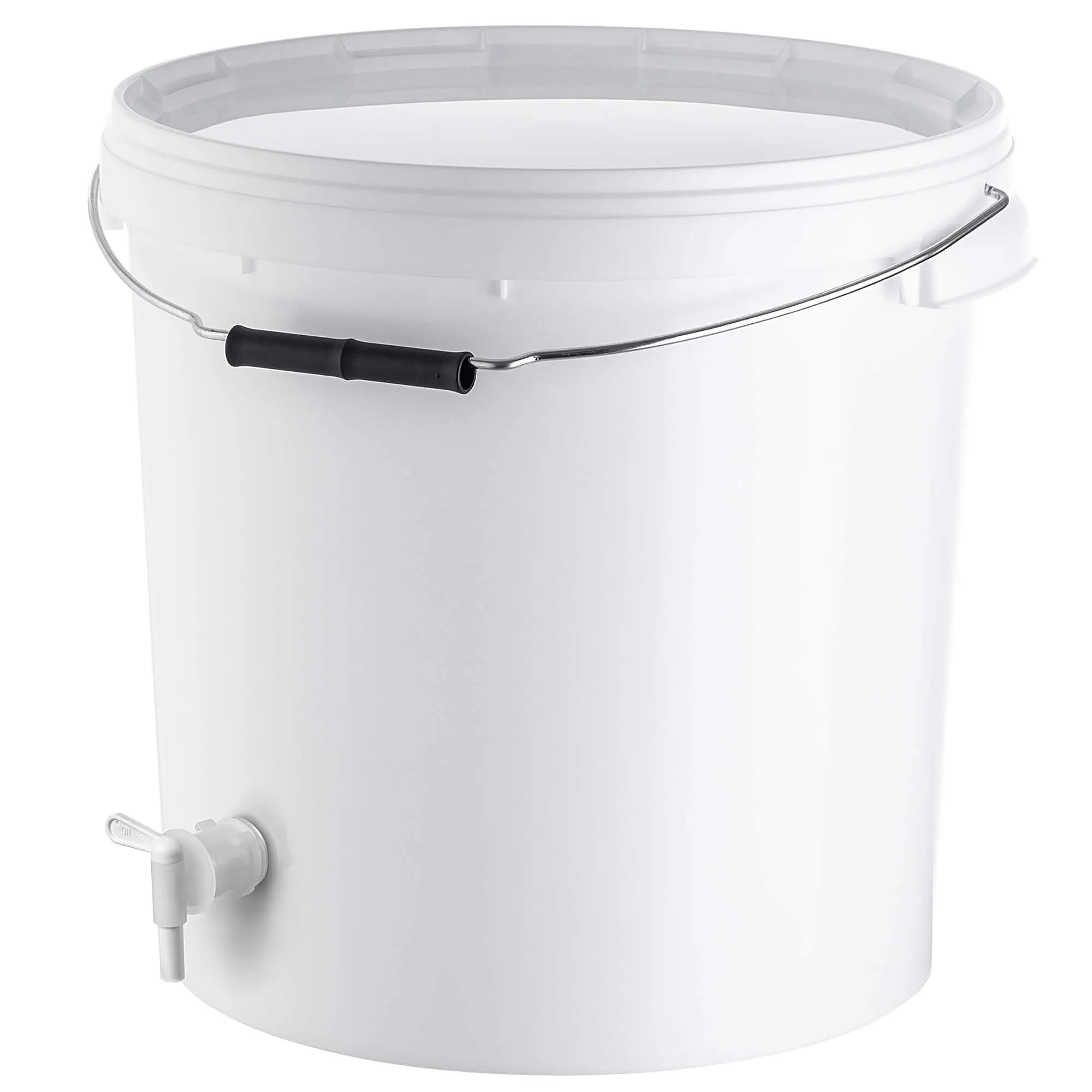 Acerra fermentacijos indas su dangčiu ir rankena, 20 l, baltas + čiaupas