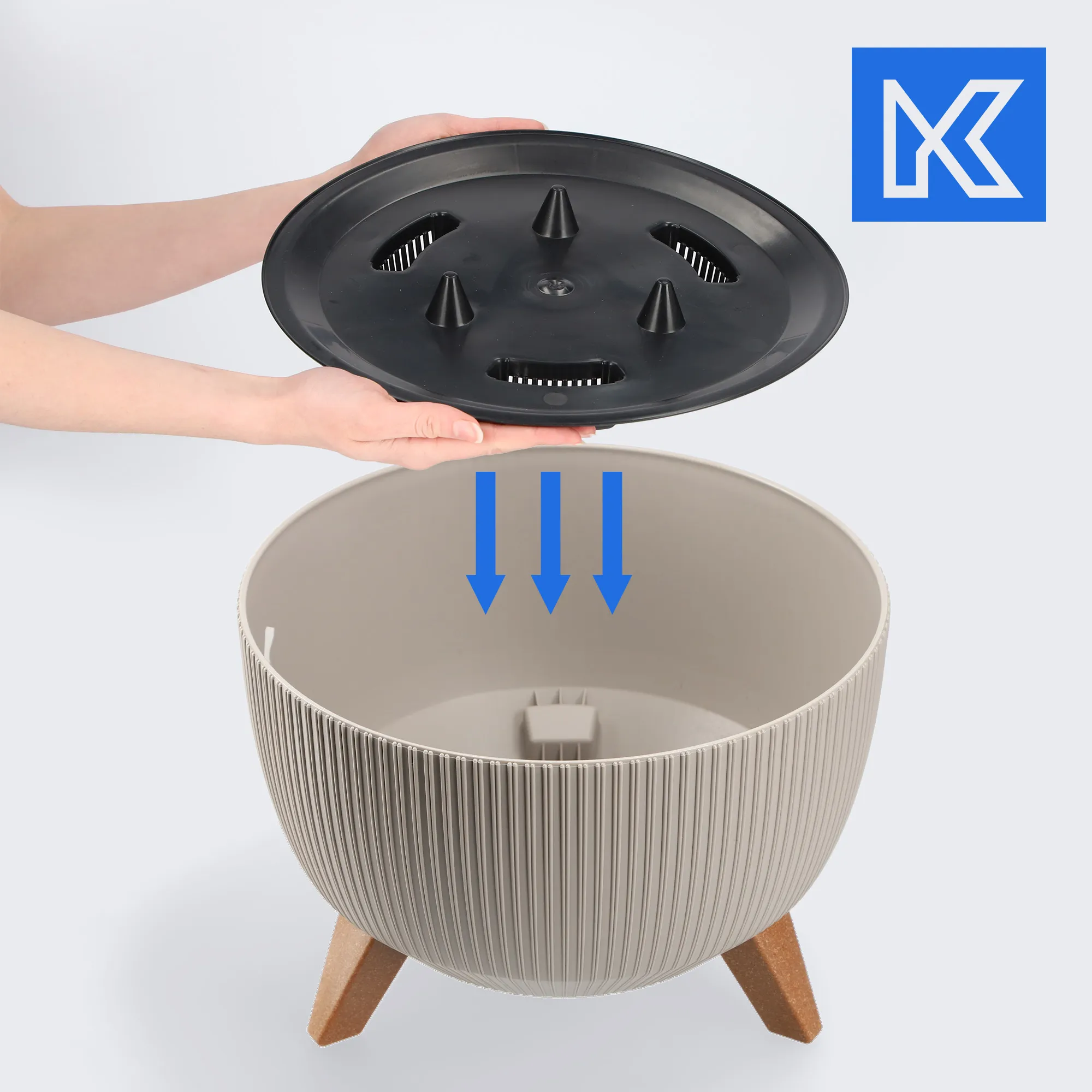 Milis gėlių dubuo su kojelėmis 29 cm