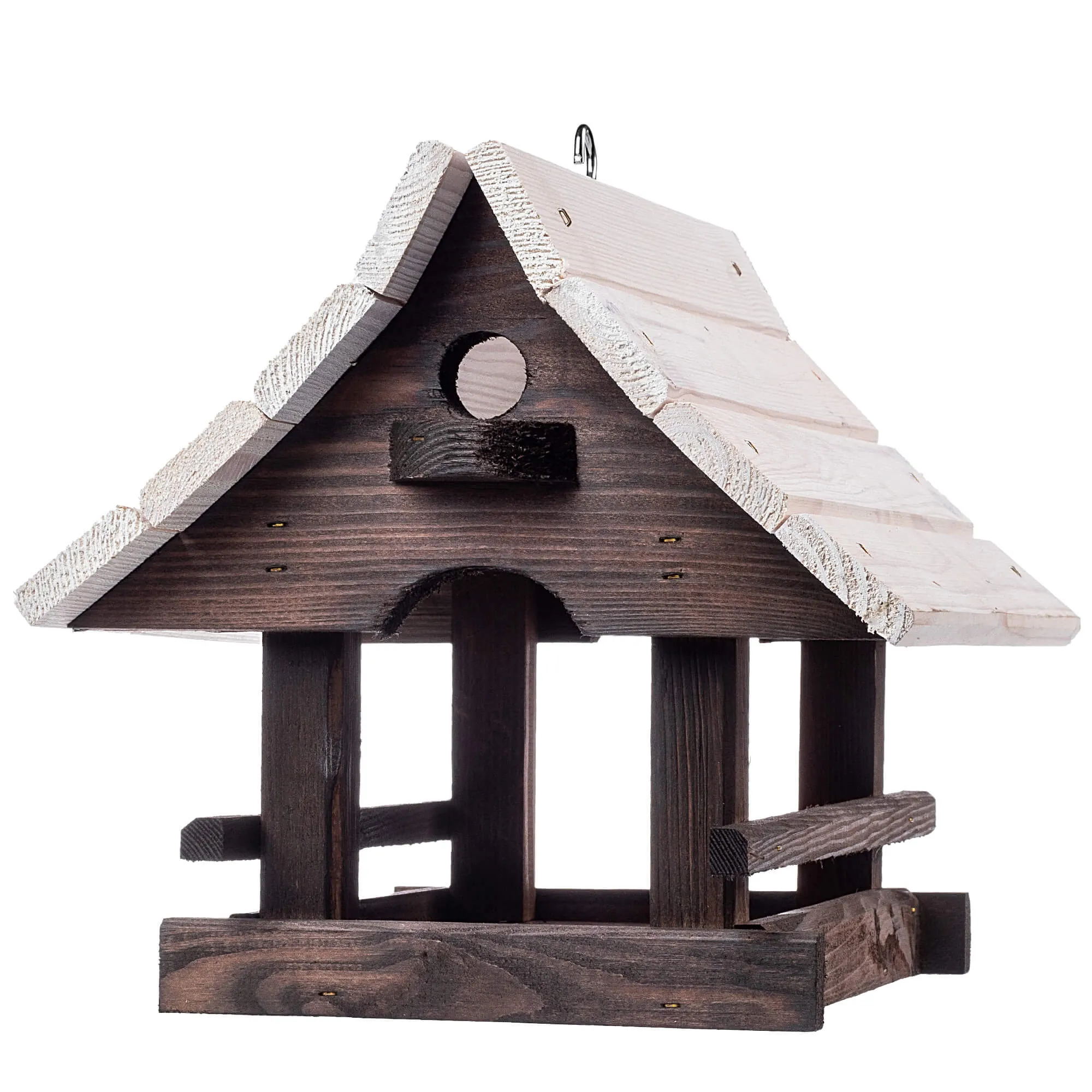Arbis paukščių lesyklėlė, 30 x 25 cm, ruda ir balta