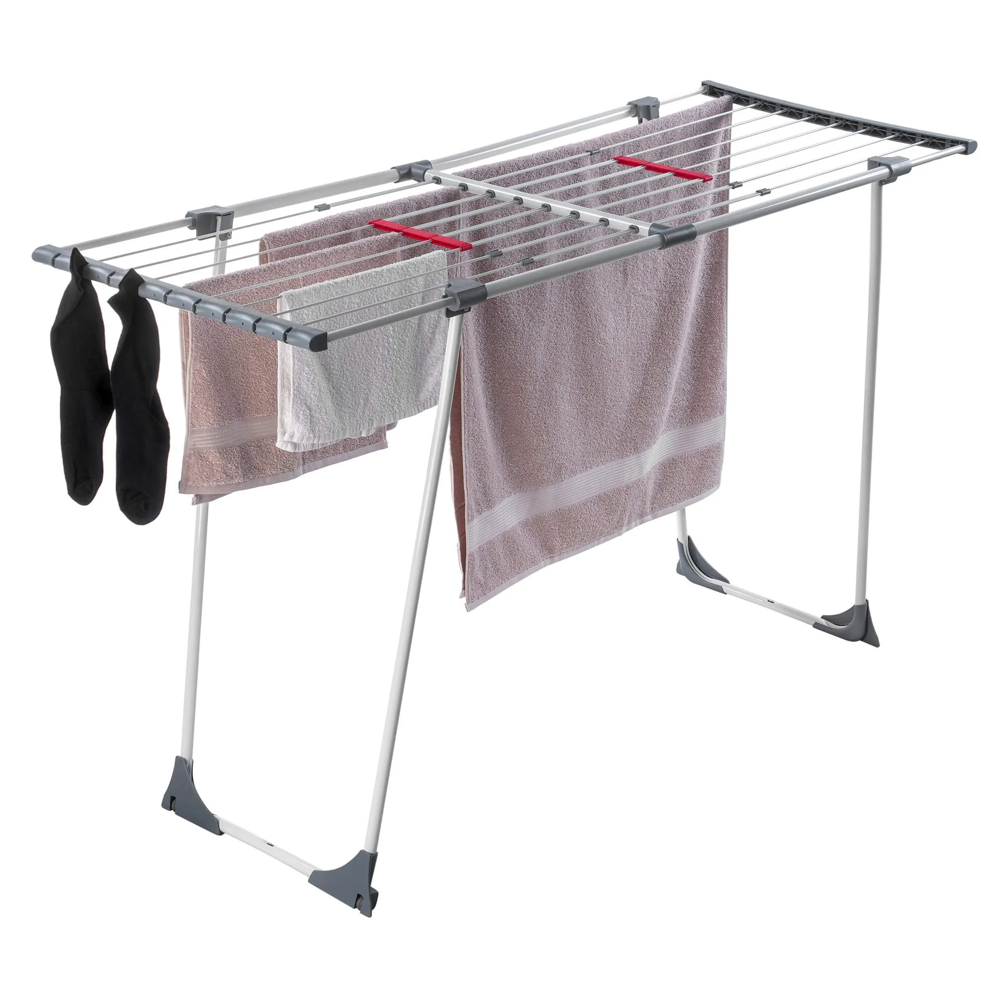 Teleskopinė pastatoma drabužių džiovyklė, pilka, 110–196 cm
