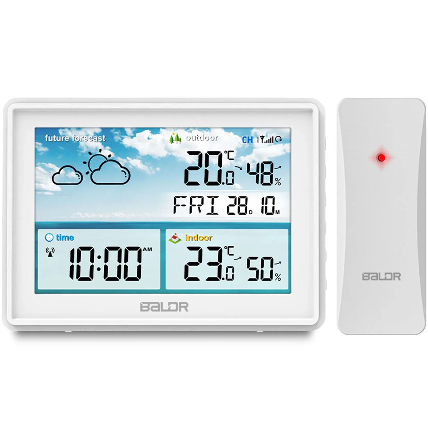 Meteorologinė stotelė su ekranu BD-909, balta - nuotrauka 1