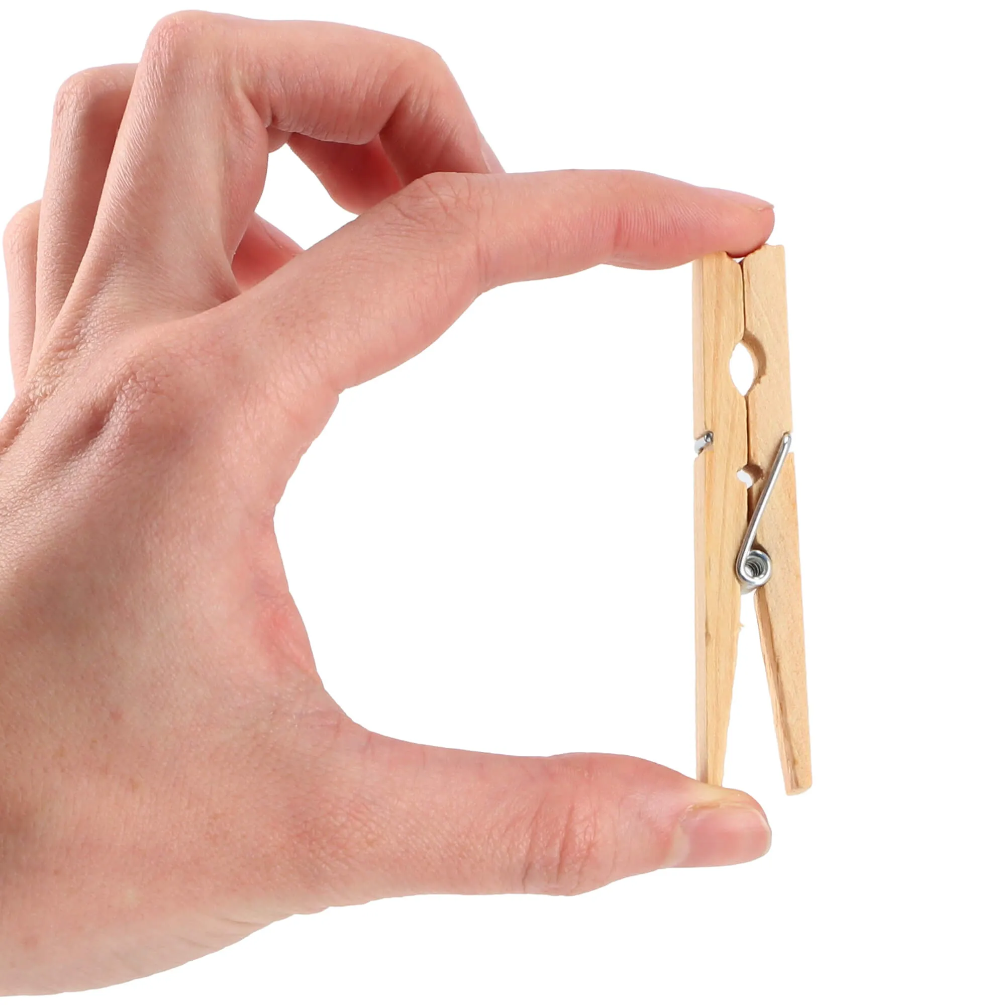 Mediniai skalbinių segtukai, rudi, 10 vnt.