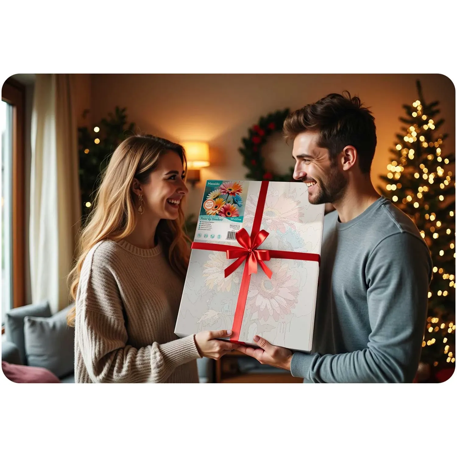 Paveikslas, tapytas skaičiais, 40x50 cm, Massido Flowers - nuotrauka 1