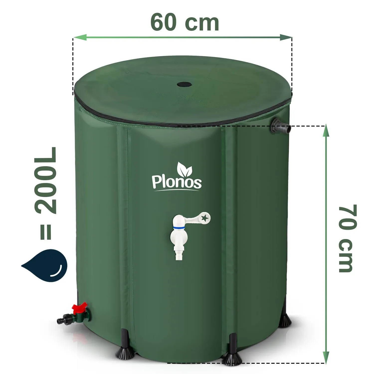 200 l lietaus vandens talpykla „Plonos PL-520“ - nuotrauka 1