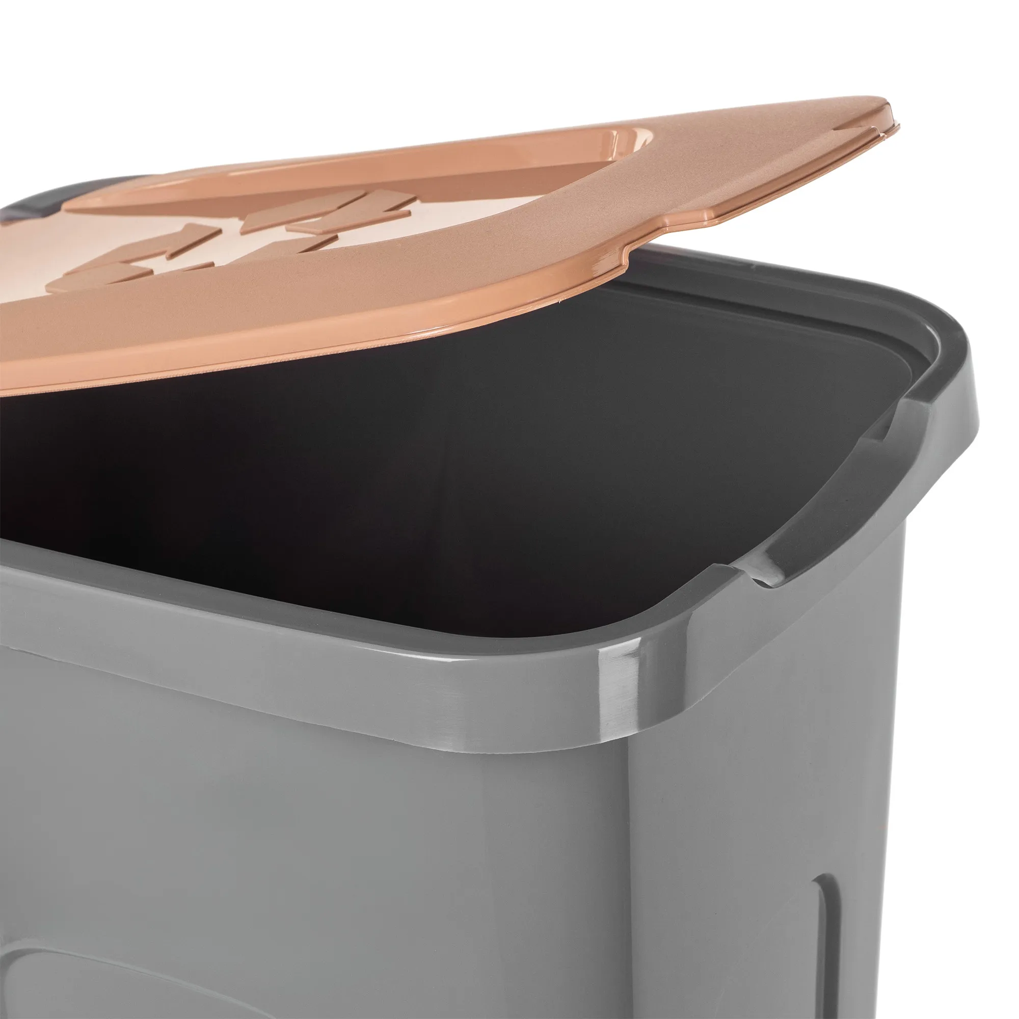 30 litrų šiukšliadėžių rinkinys geltonos, žalios, rudos, mėlynos, juodos spalvos