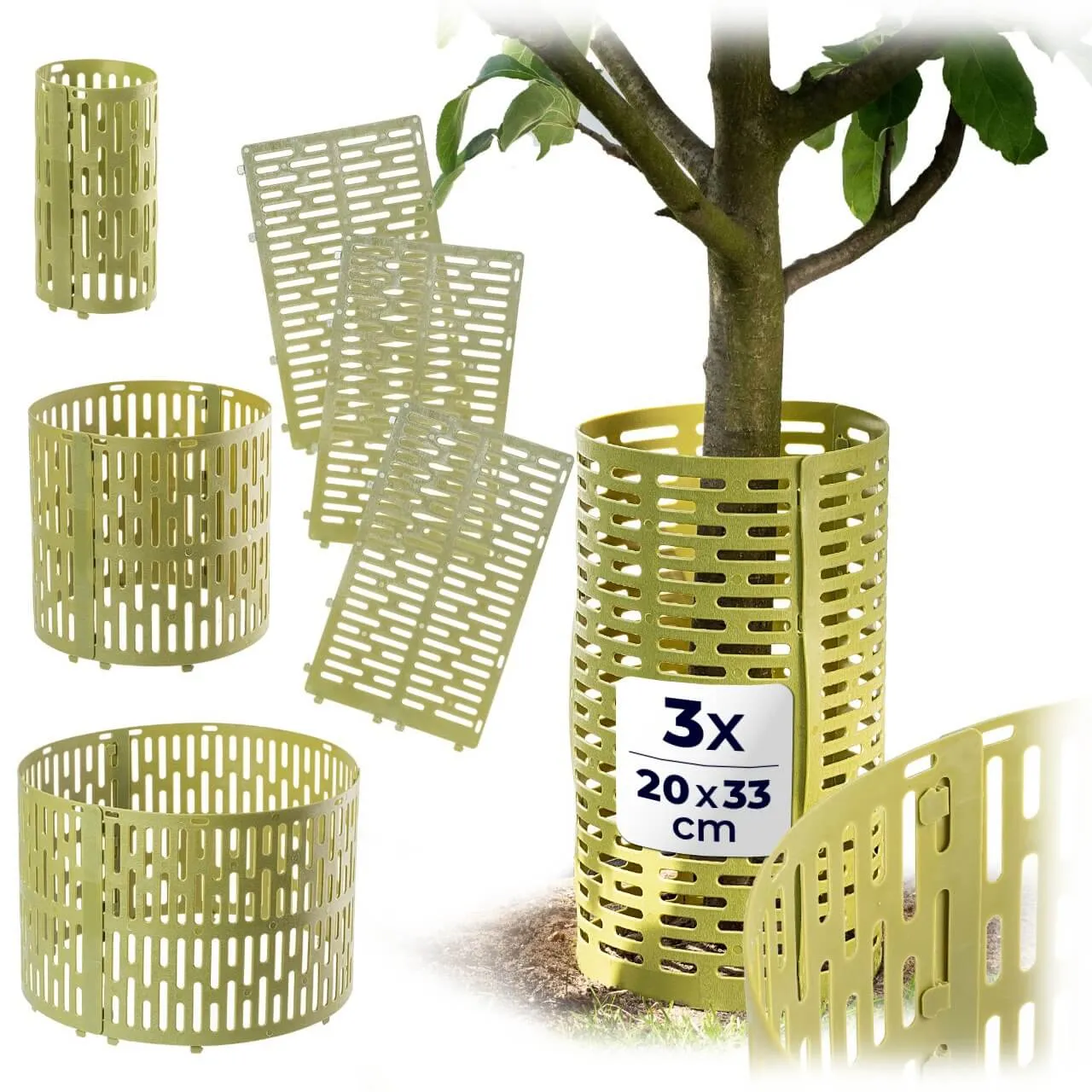 Ydes medžio kamieno uždangalai 20 x 33 cm žali 3 vnt.