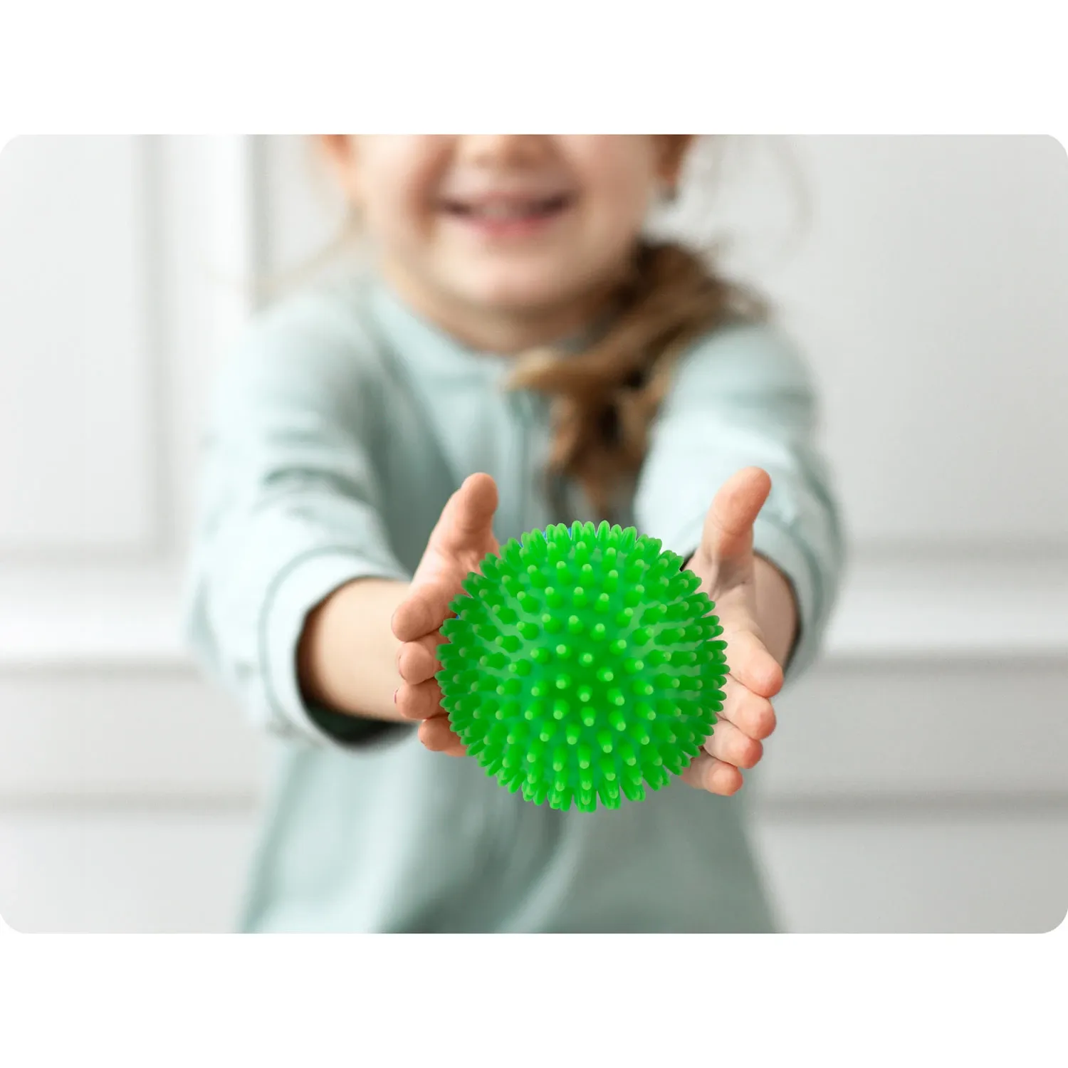 Masažo ir fitneso kamuolys 9 cm NS-957 žalias - nuotrauka 1