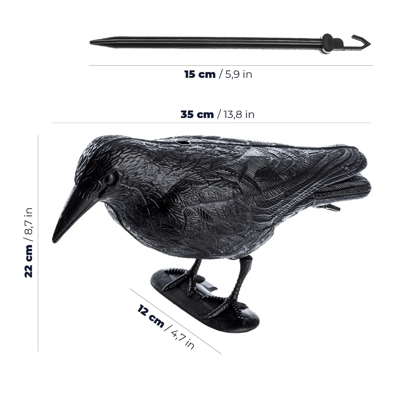 Paukščių baidyklė „Black Raven Krokom“, juoda, 2 vnt.