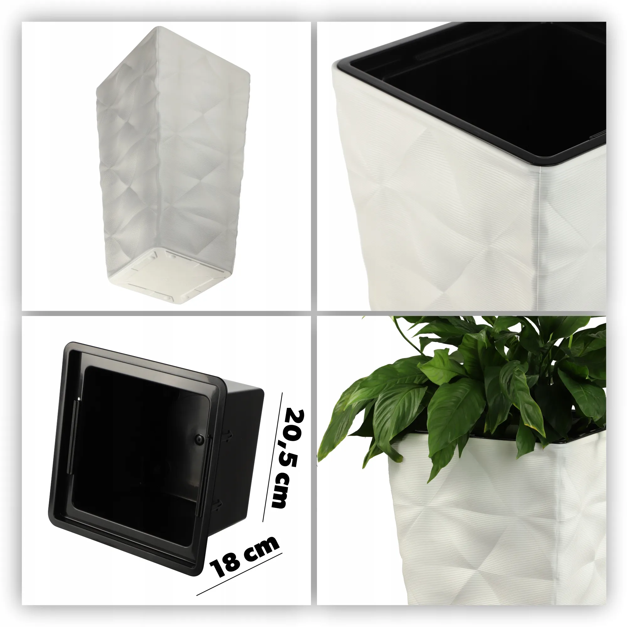 Bando aukštas sodo vazonas su įdėklu