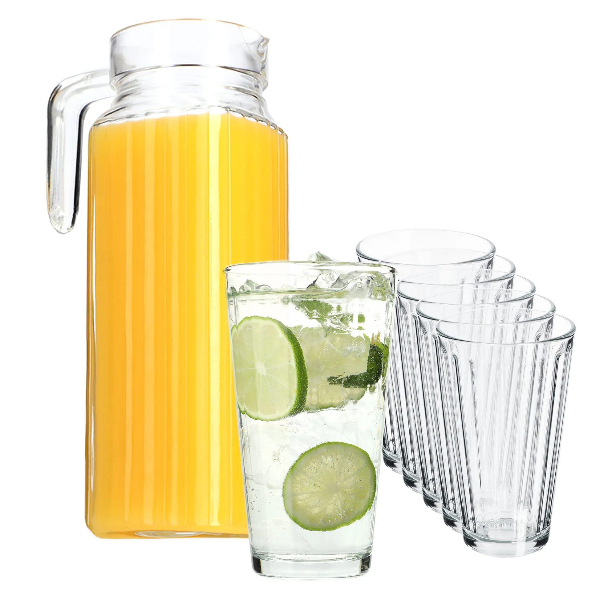 Blera stiklinių rinkinys (360 ml, 6 vnt.) + Bargano ąsotis (1,1 l)