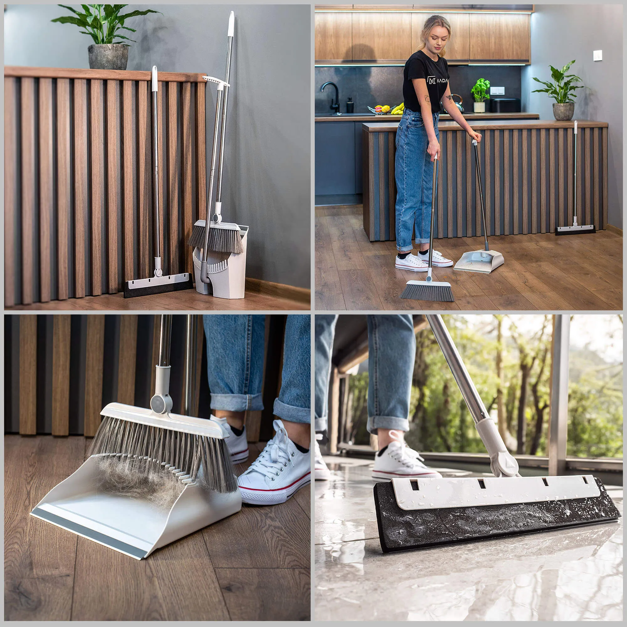 „Loken“ 3 viename valymo rinkinys: šluota, semtuvėlis ir šepetys