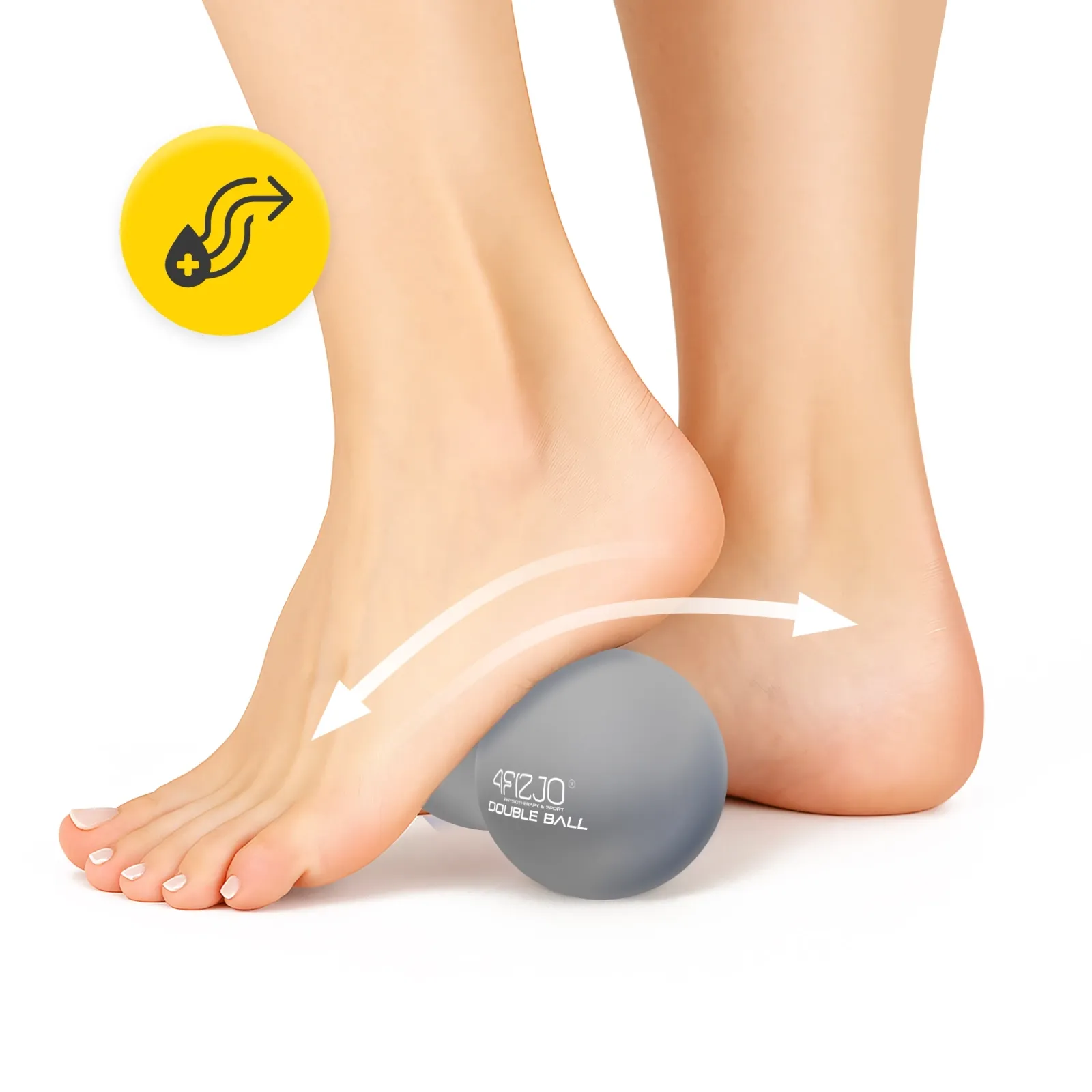 Dvigubas masažo kamuoliukas DOUBLE BALL pilkas