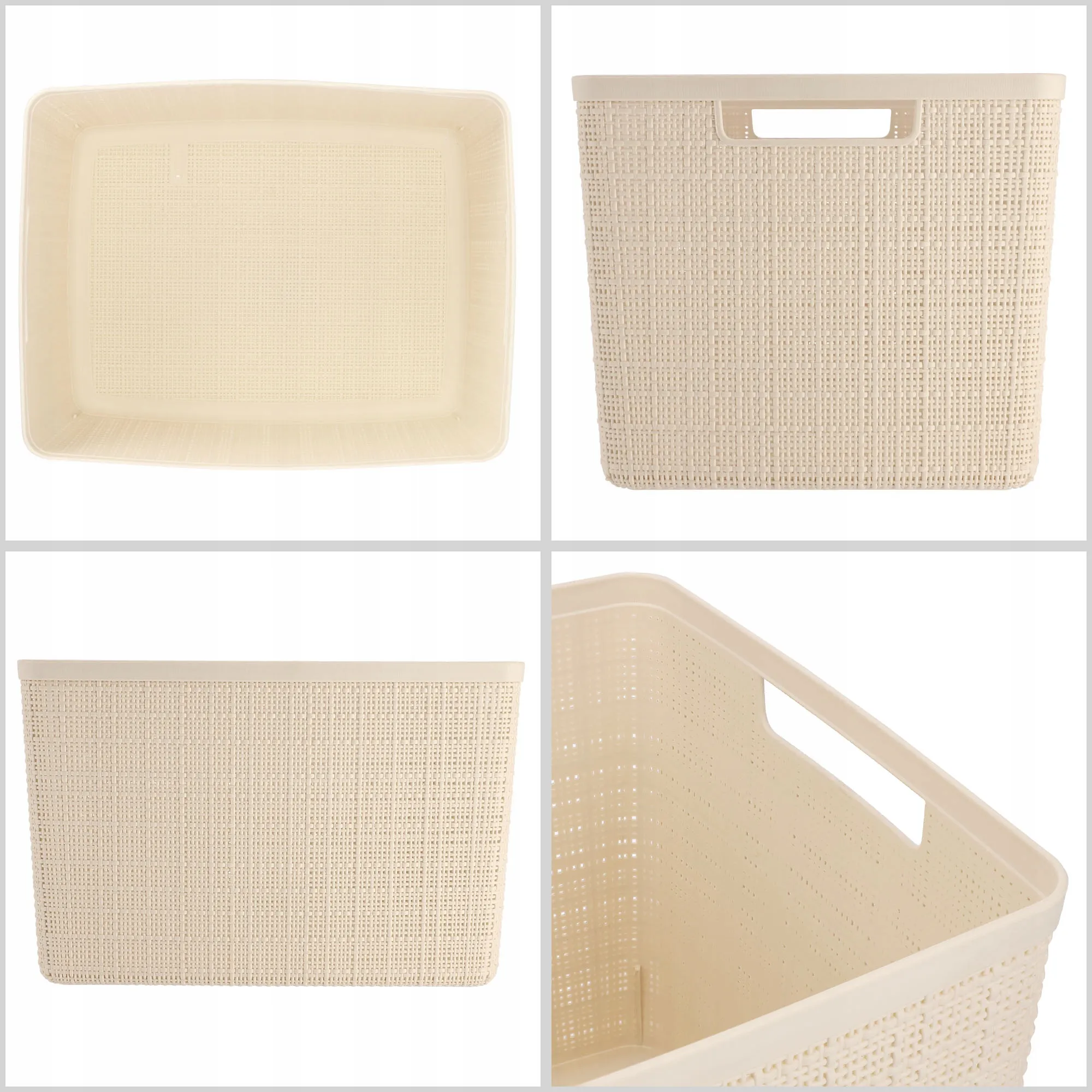 20 l „Curver“ džiuto laikymo konteineris, kreminės spalvos