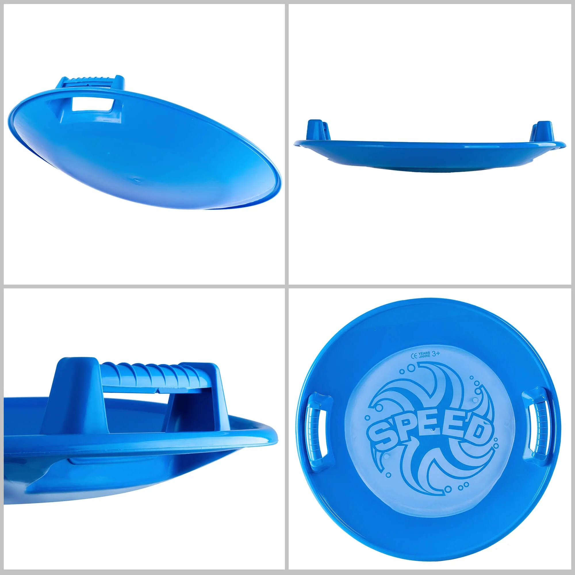 Trin plastikinė čiuožykla, apvali, mėlyna