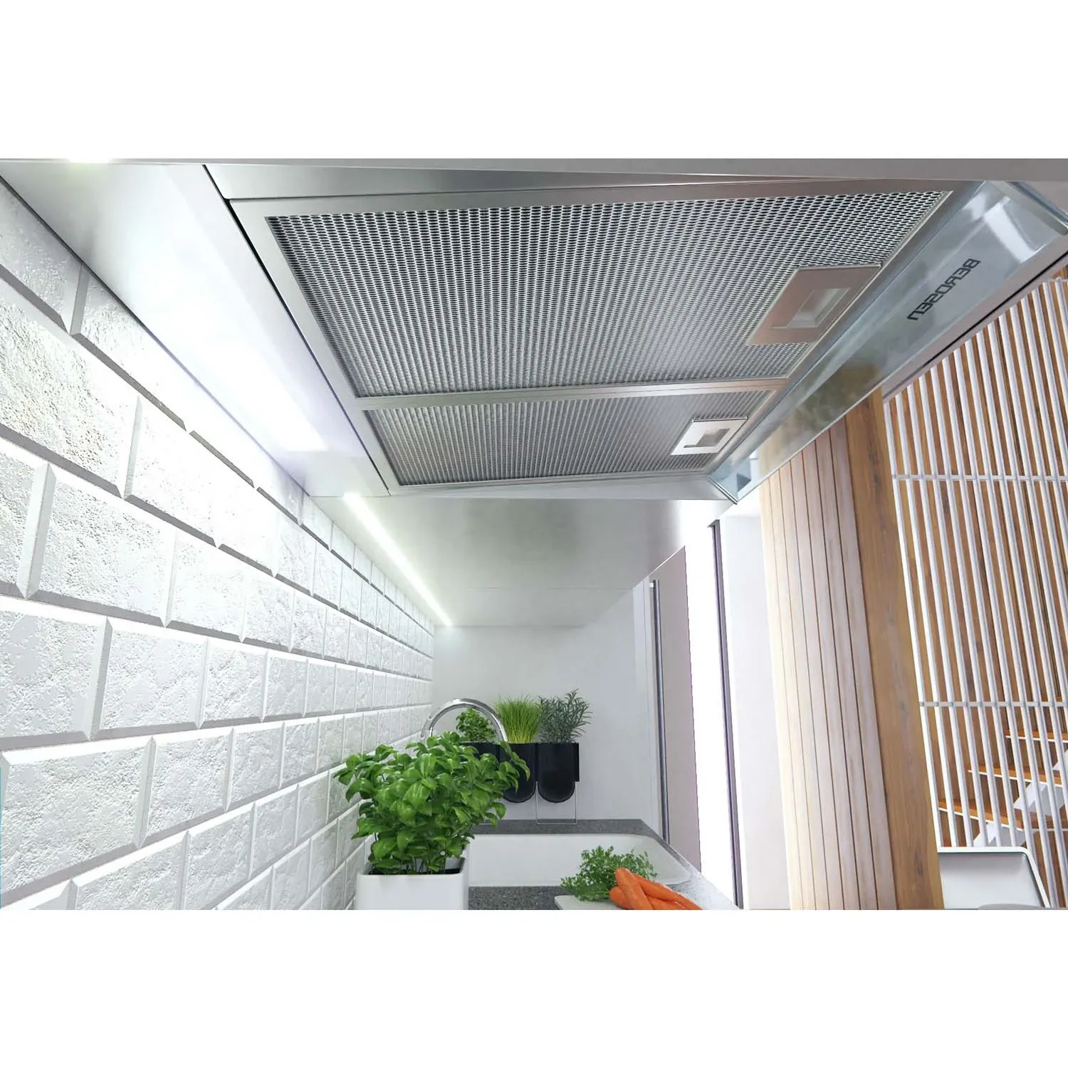 Po spintele montuojamas virtuvės gartraukis – 60 cm absorbcinis Berdsen BE-10-A baltas - nuotrauka 1