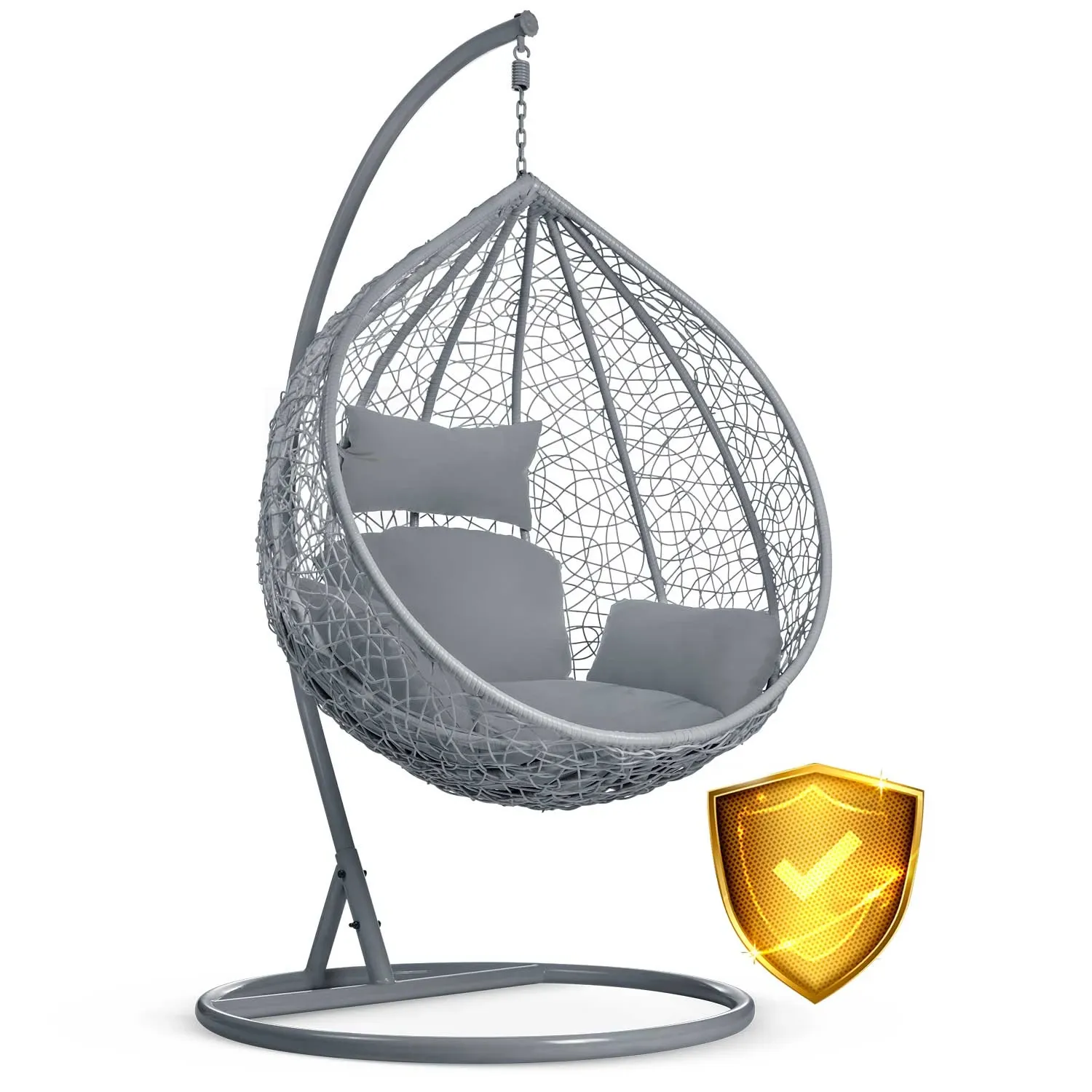 Havana pakabinama supamoji sodo kėdė, tamsiai pilka + pilkos pagalvėlės - nuotrauka 1