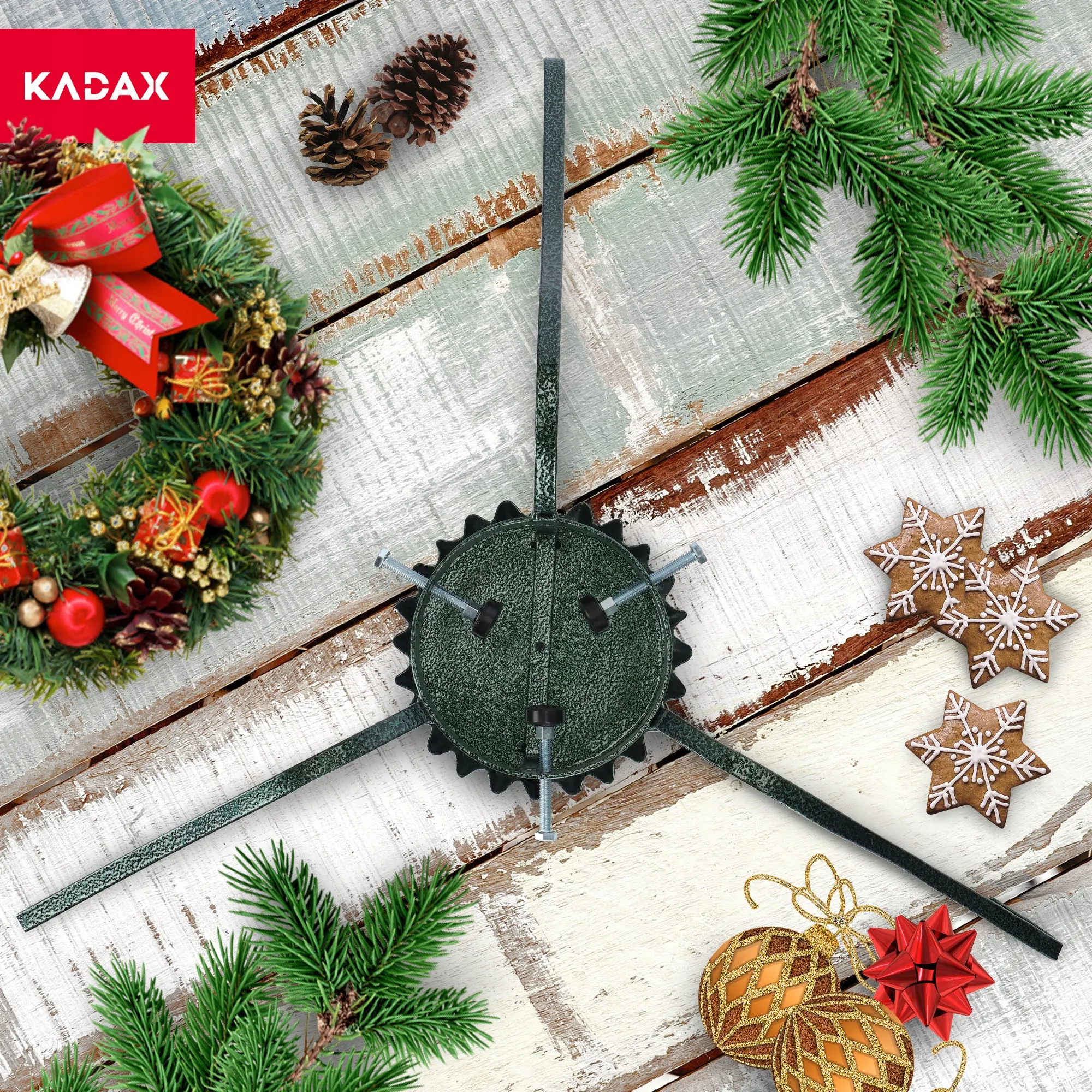 Kalėdų eglutės stovas iš plieno, 70 cm, žalias