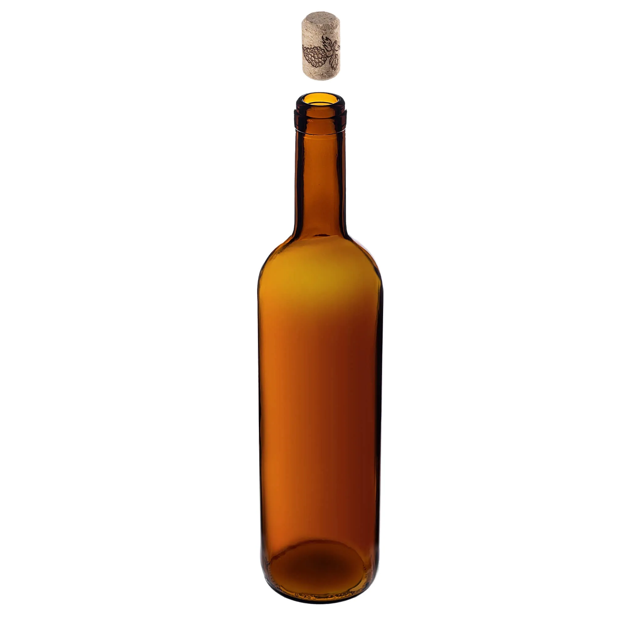 Biagio vyno butelis 750 ml rudas su aglomeruotu kamščiu 1 vnt.