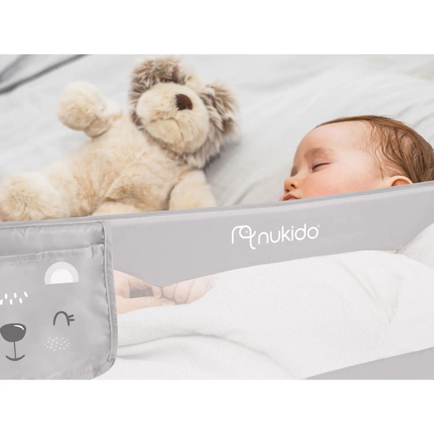 Apsauginis lovos turėklas 180 x 42 x 35 cm, Nukido pilkas - nuotrauka 1