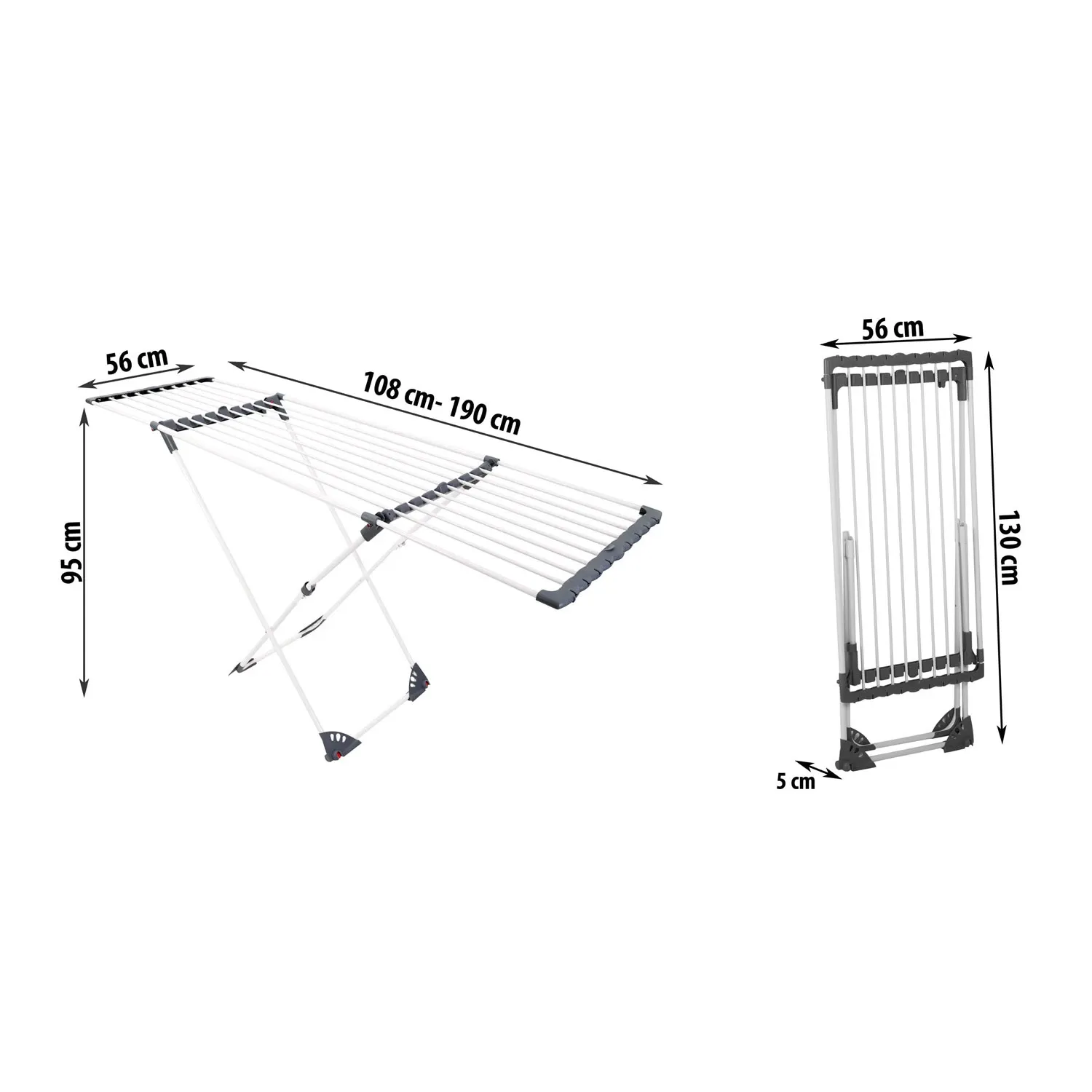 Ursula teleskopinė skalbinių džiovyklė su ratukais, 20 m - nuotrauka 1