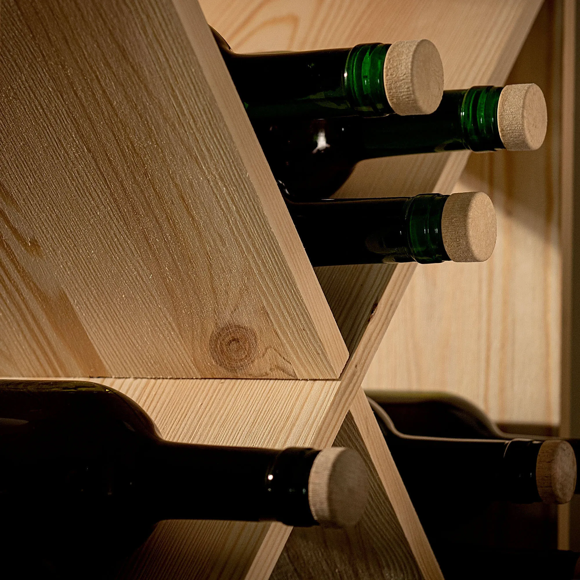 „Loreo X“ vyno lentynėlė, medinė, šviesiai ruda, 2 vnt.