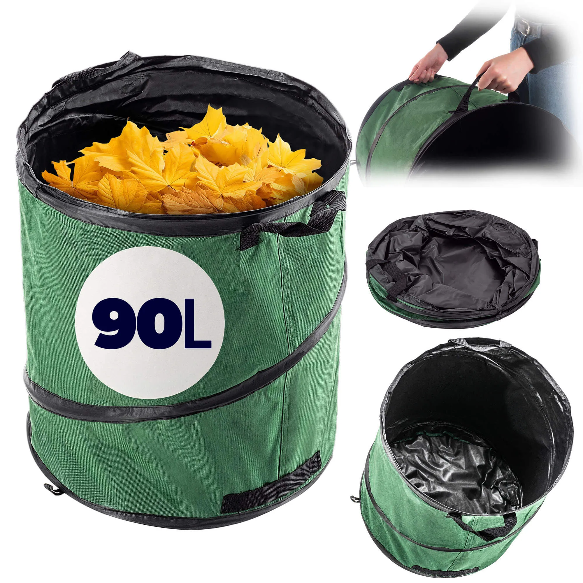 Vermenton 90 l sulankstomas sodo krepšys, žalias