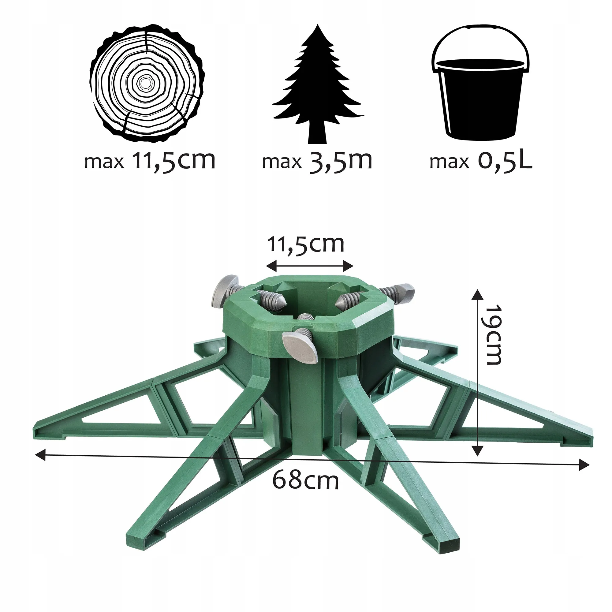 Kalėdinės eglutės stovas 68 cm žalias