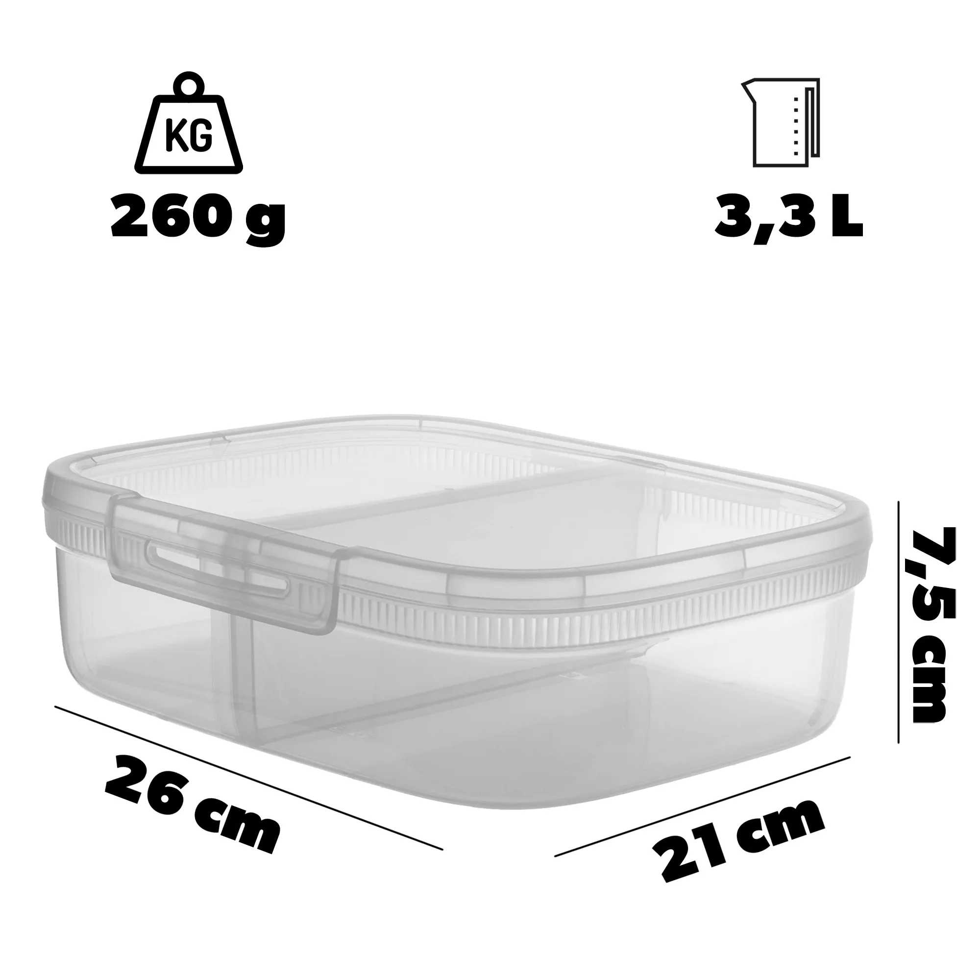 Stačiakampis maisto indas Curver Snap Box 3,3 l
