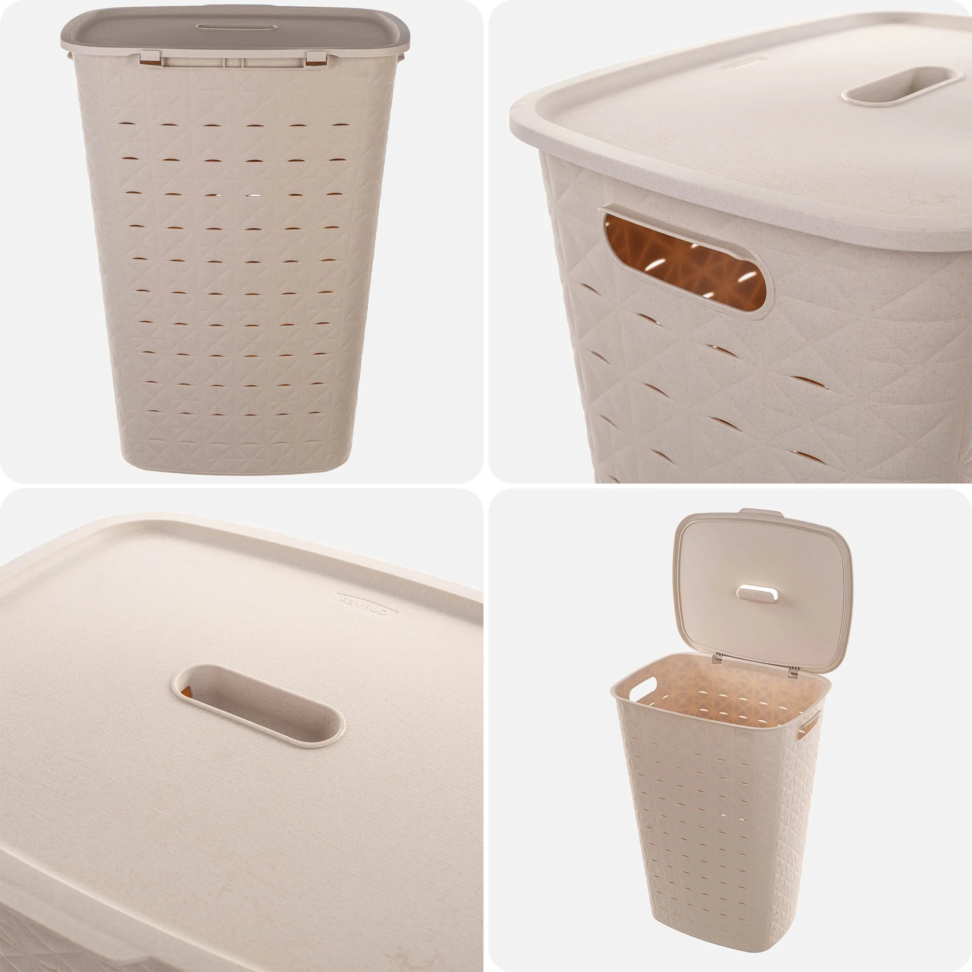 Curver Softex 56 l kreminės spalvos skalbinių krepšys