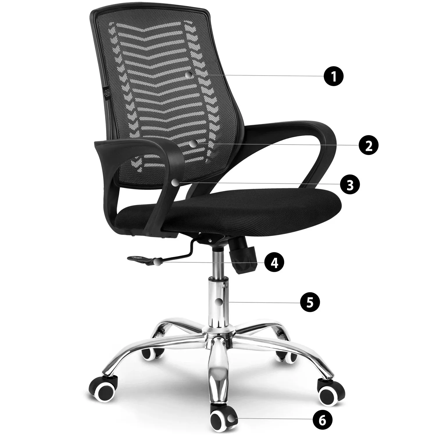 Sofotel Denar mikro tinklelio biuro kėdė, juoda - nuotrauka 1