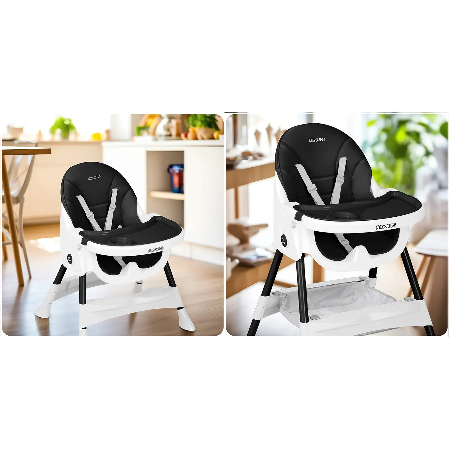 Ricokids Mani maitinimo kėdutė, juoda - nuotrauka 1
