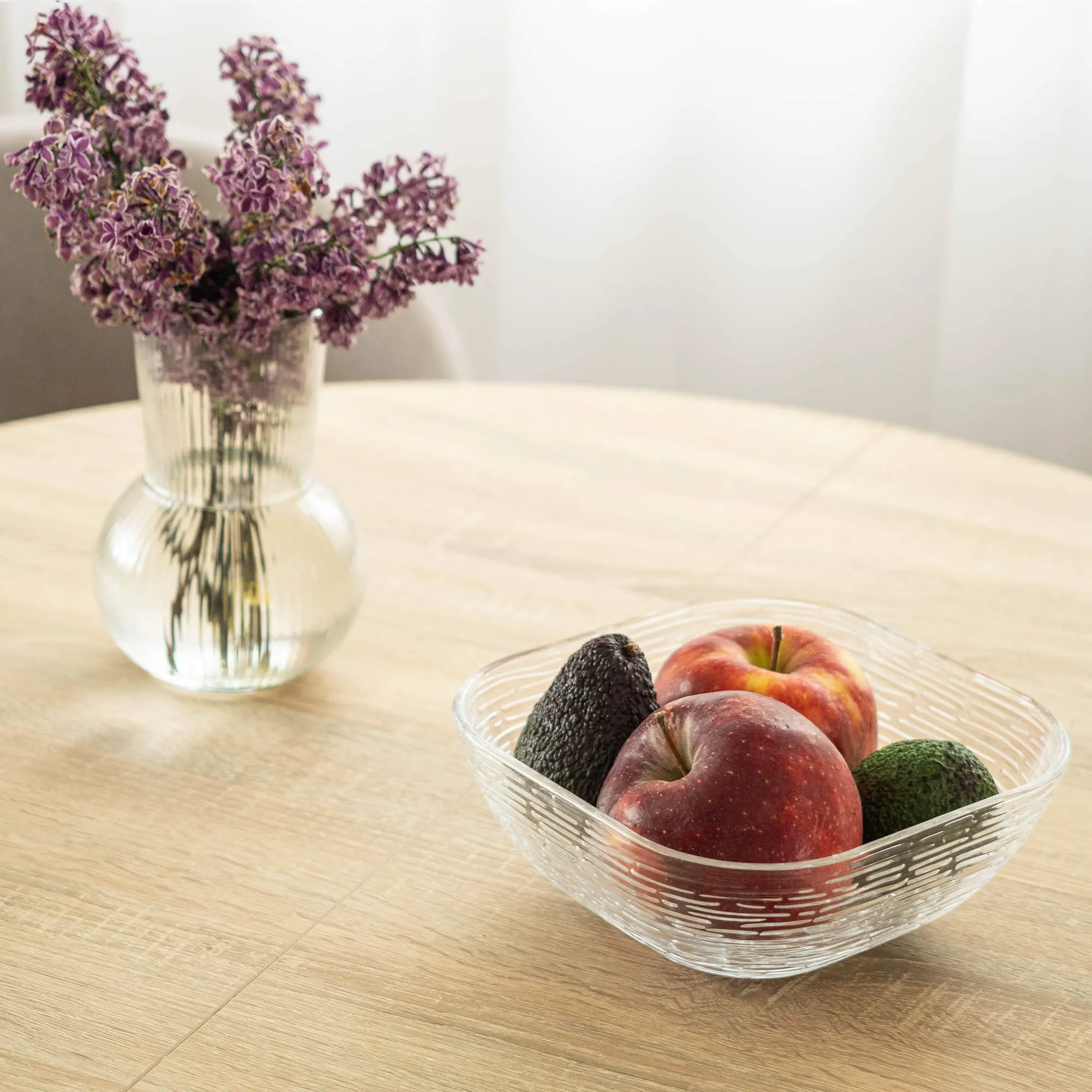 Venosa stikliniai salotų dubenėliai, 20 cm, žievės rašto, 3 vnt.