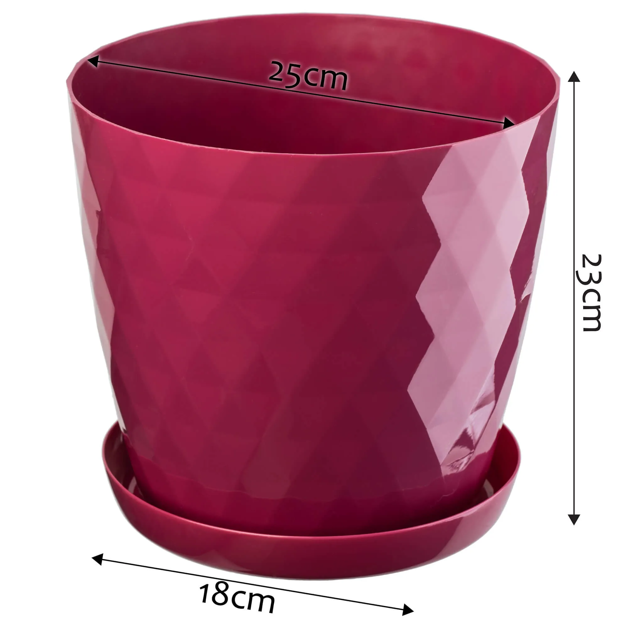 Amily gėlių vazonas su lėkštute 25 cm