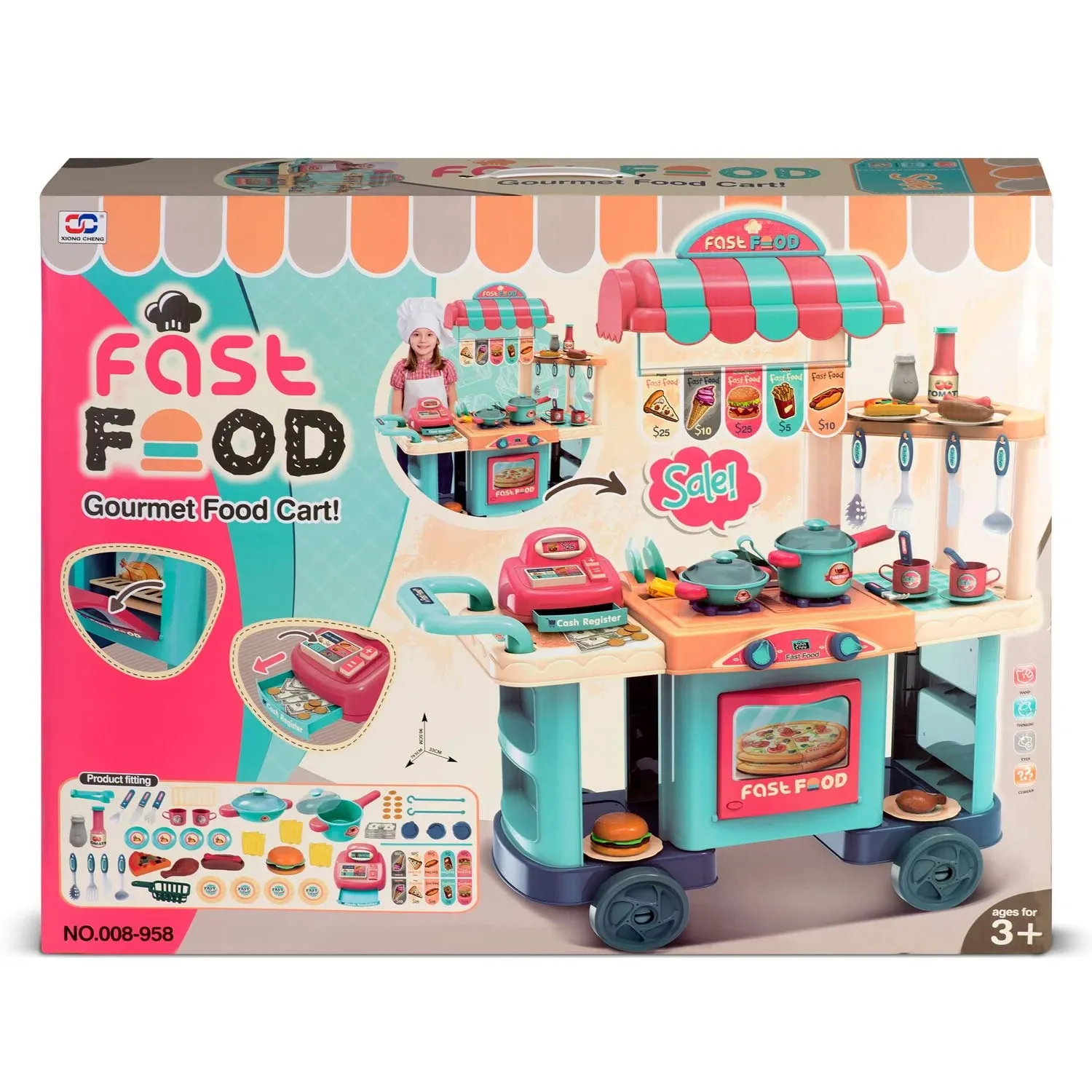 Ricokids 773000 vaikiška virtuvė ant ratukų - nuotrauka 1