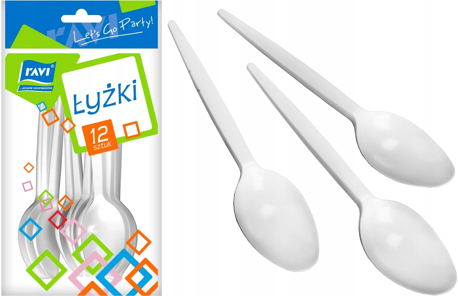 Vienkartiniai „Ravi“ plastikiniai šaukšteliai, 12 vnt.