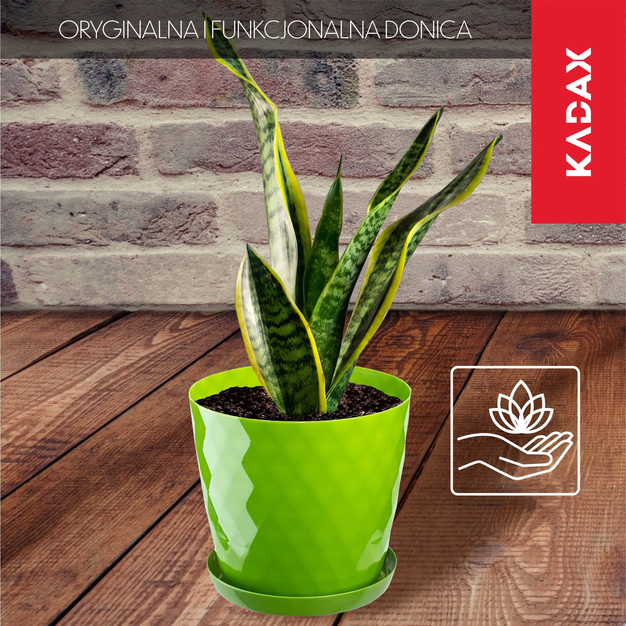 Gėlių vazonas su lėkštute 18 cm