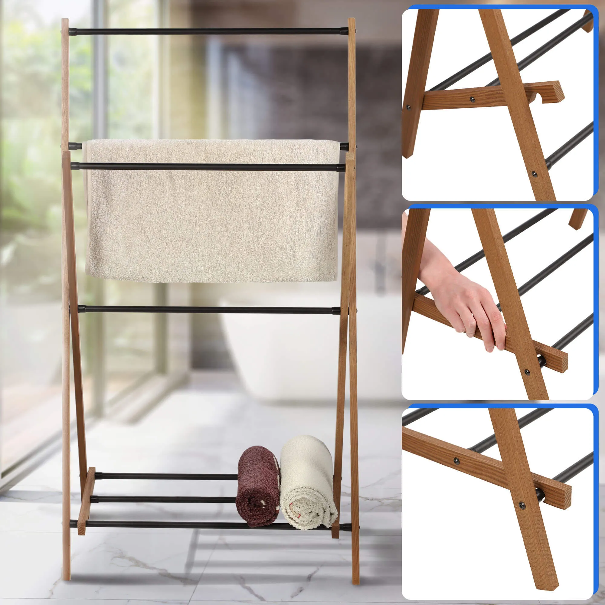 „Ferrara“ vonios kambario komplektas su rankšluosčių kabykla ir džiovykle