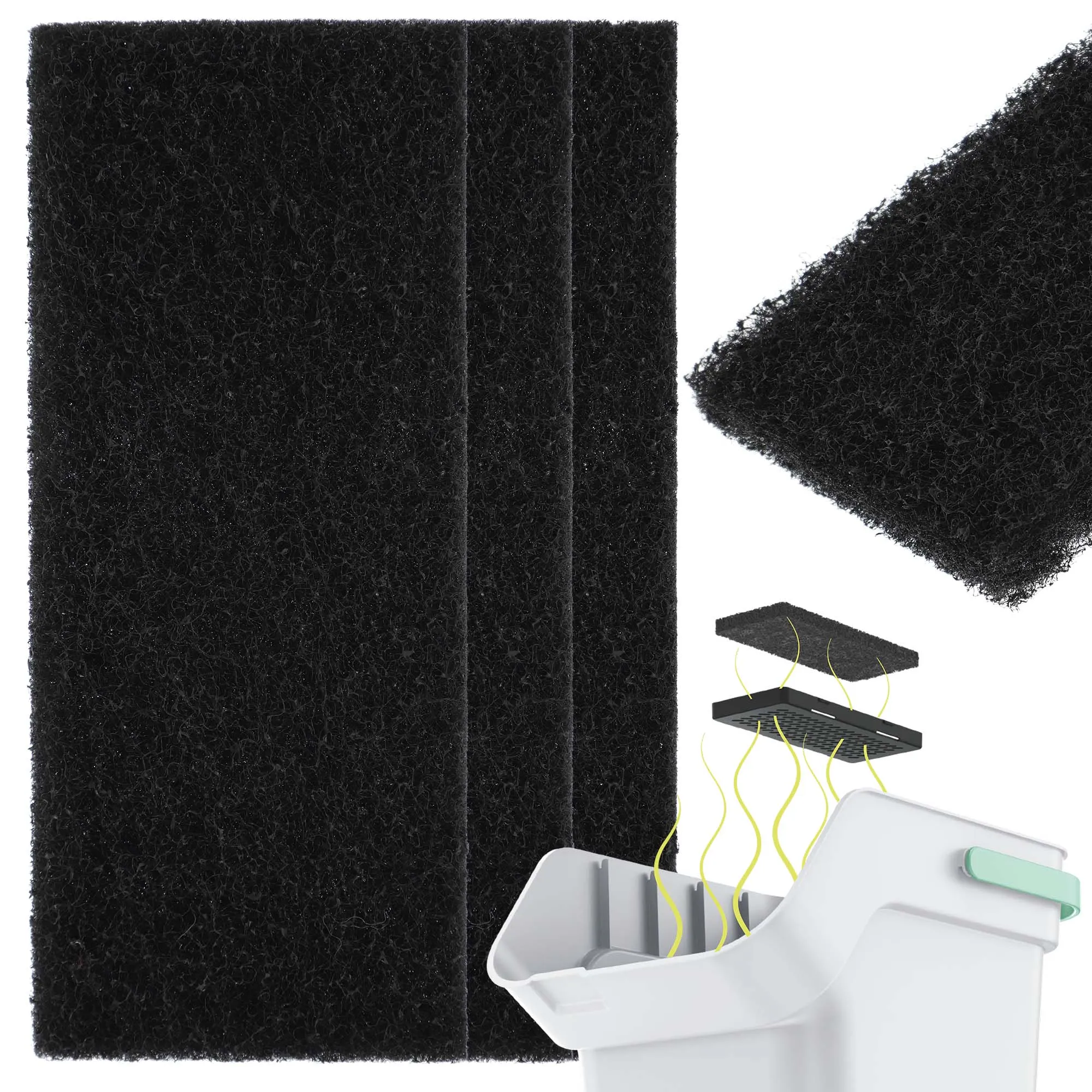 Anglies filtras „Turgy“ šiukšliadėžei, 3 vnt. rinkinys