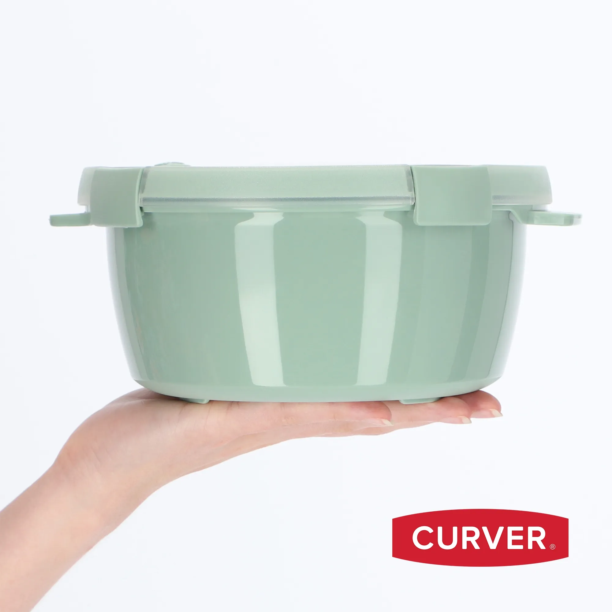 1,6 l „Curver To Go“ pietų rinkinys, apvalus maisto indelis, žalias