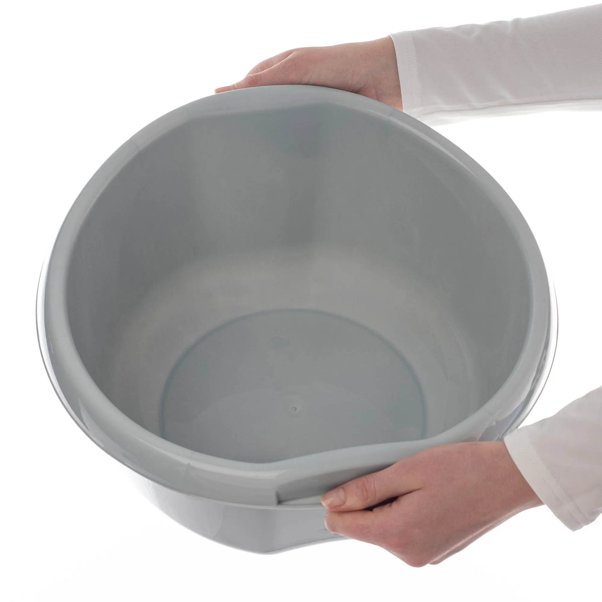 Treix 10 l plastikinis praustuvas su rankenomis, pilkas