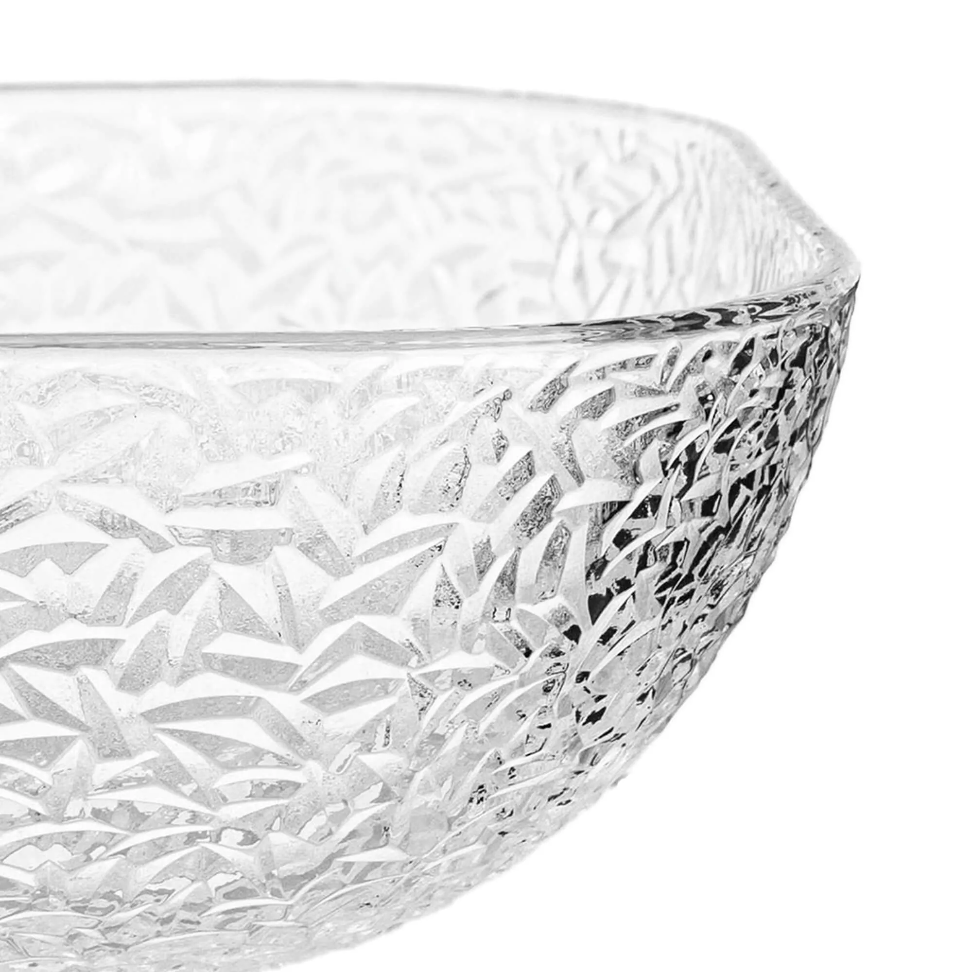 Venosa stikliniai salotų dubenėliai, 20 cm, su ledo raštu, 6 vnt.