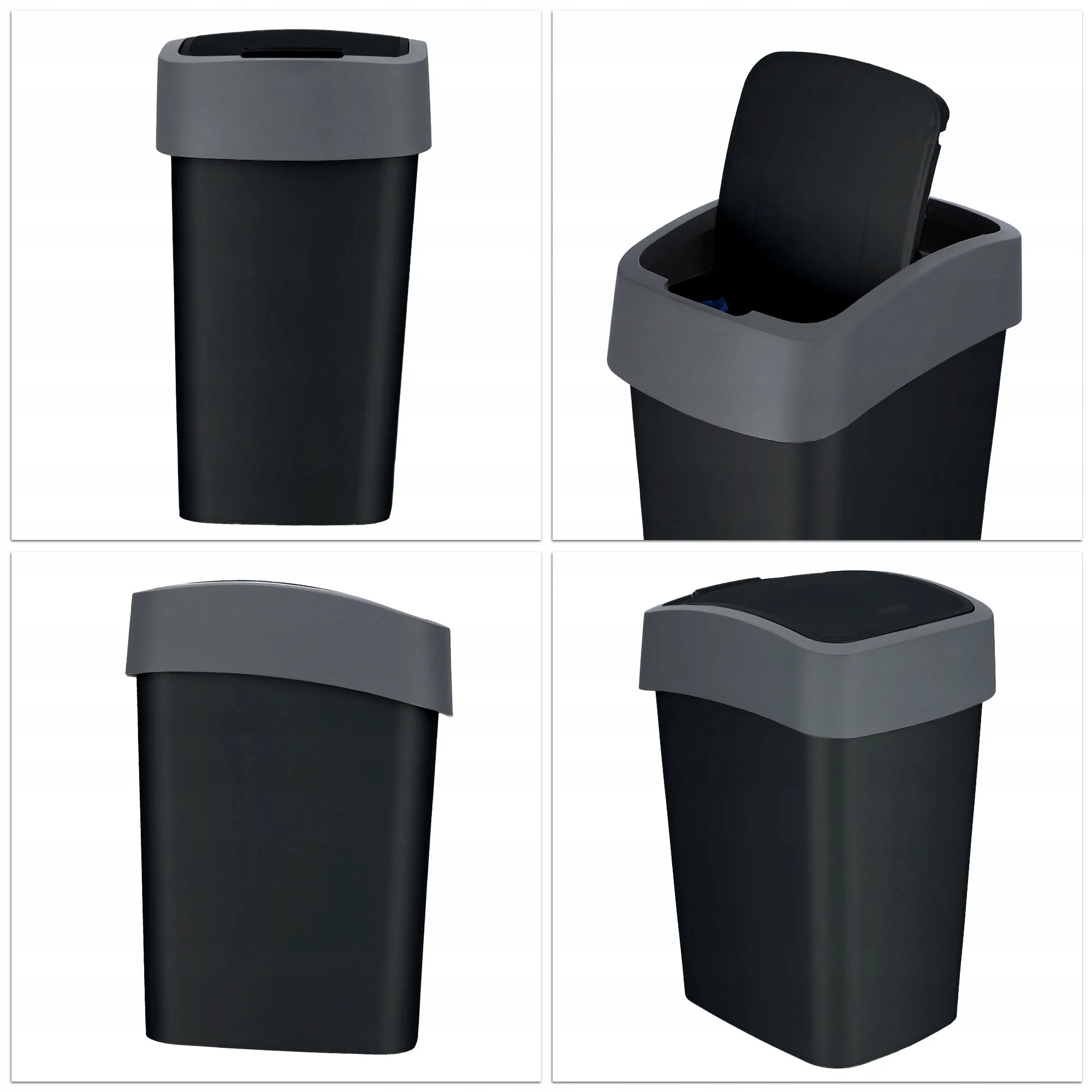 „Curver“ atverčiama šiukšliadėžė 10 l, juoda