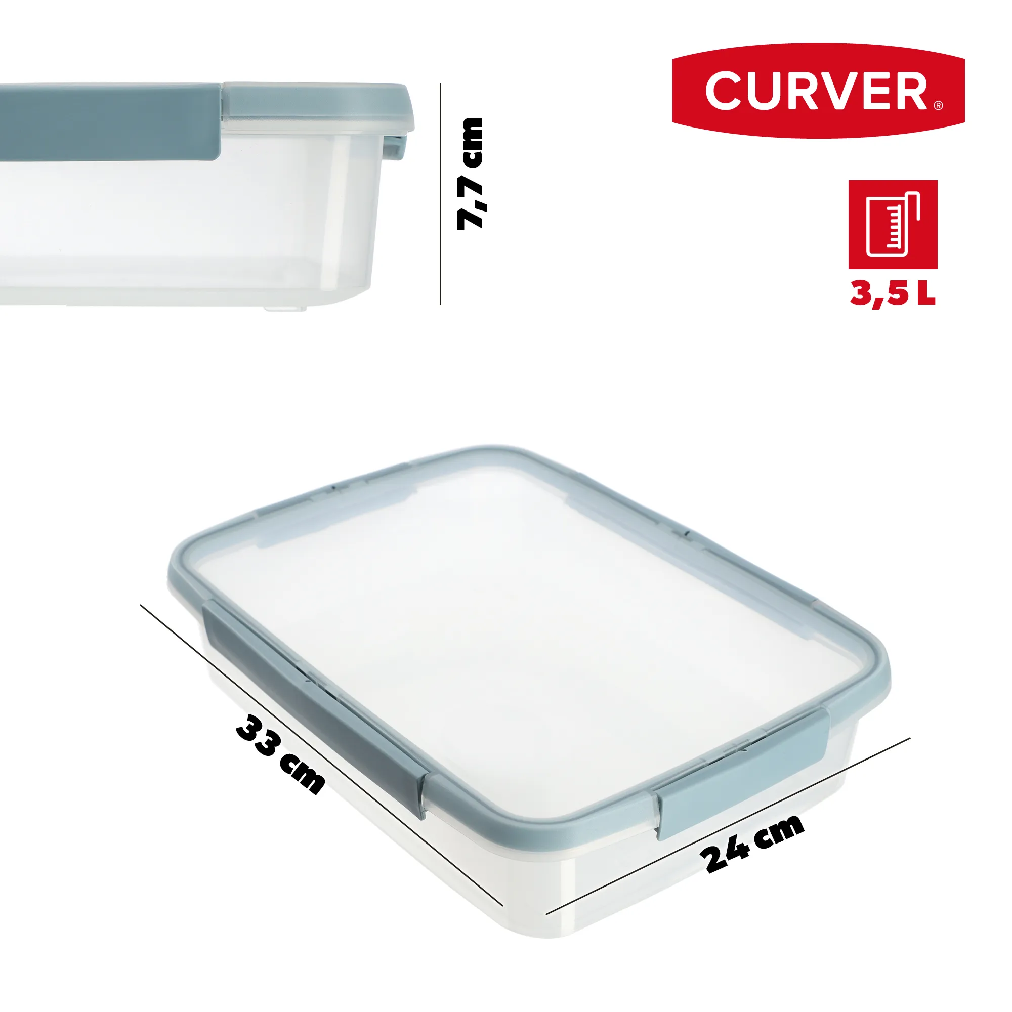 Curver Smart Fresh Eco maisto indas 3,5 l, dangaus mėlynumo, 33 cm