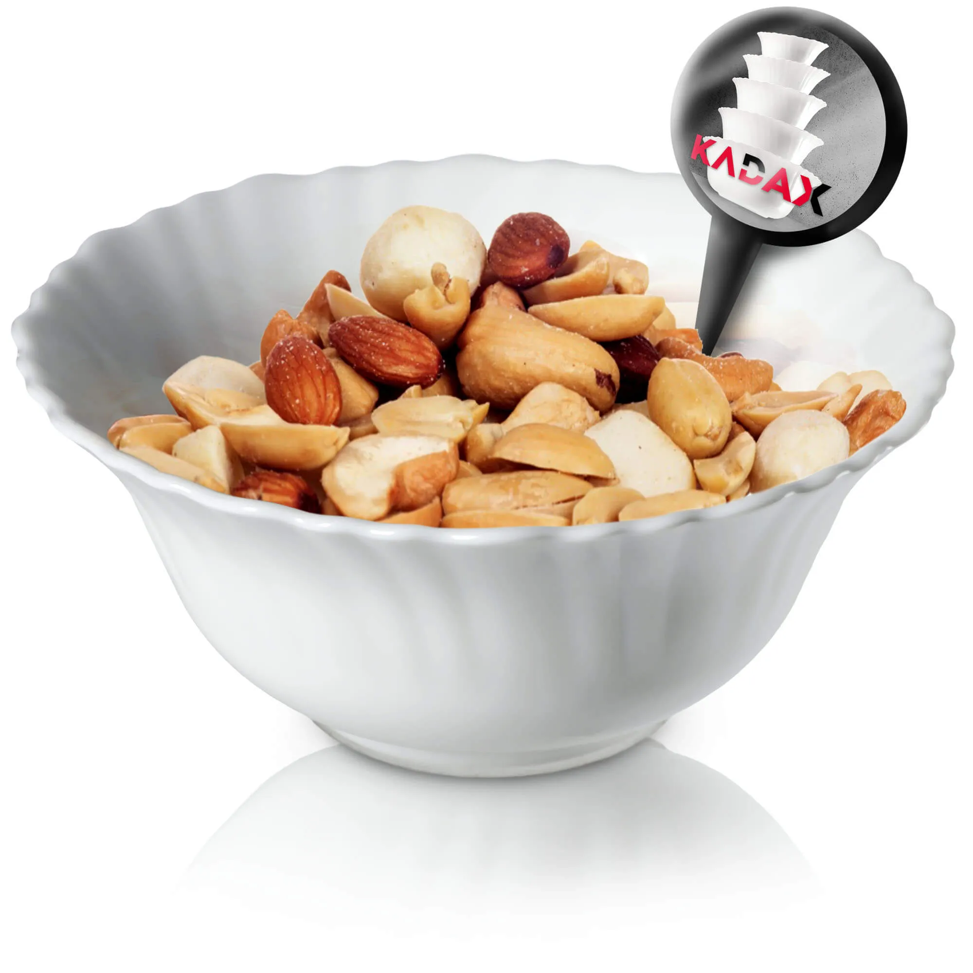 Auris stiklinis salotų dubuo 13 x 5 cm, baltas