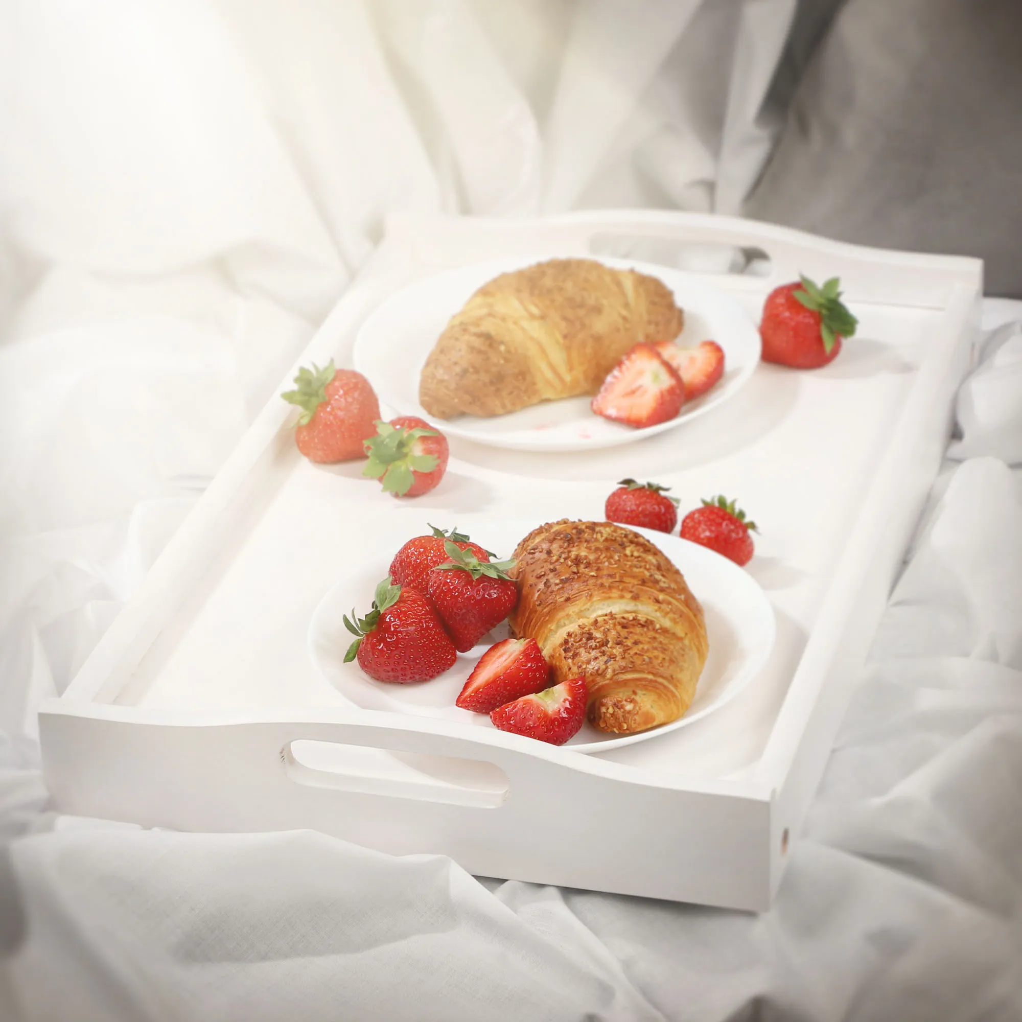 „Solia“ pusryčių stalas, nešiojamam kompiuteriui, 50 cm, baltas