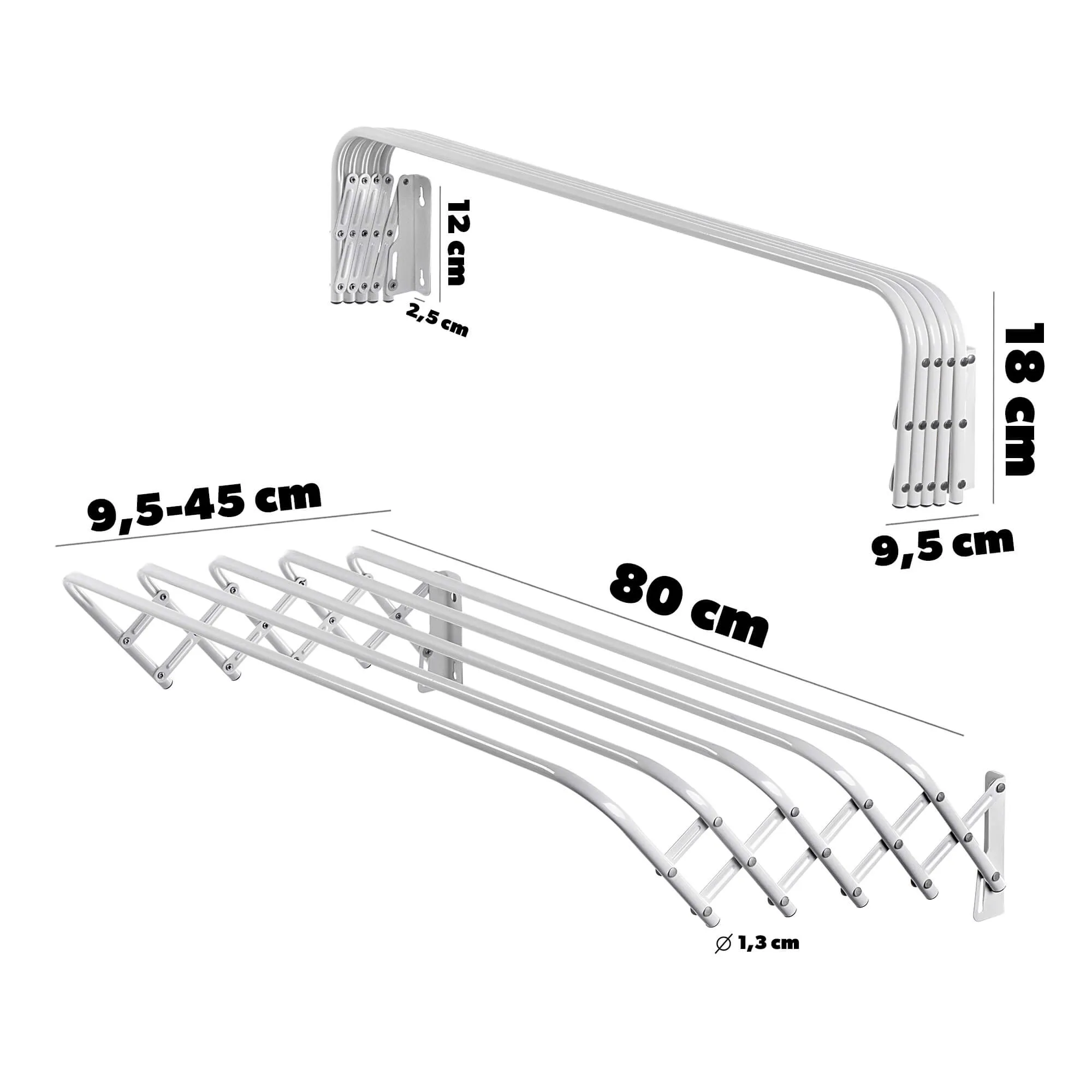 Brede akordeono sieninis džiovintuvas 80 cm 4 m