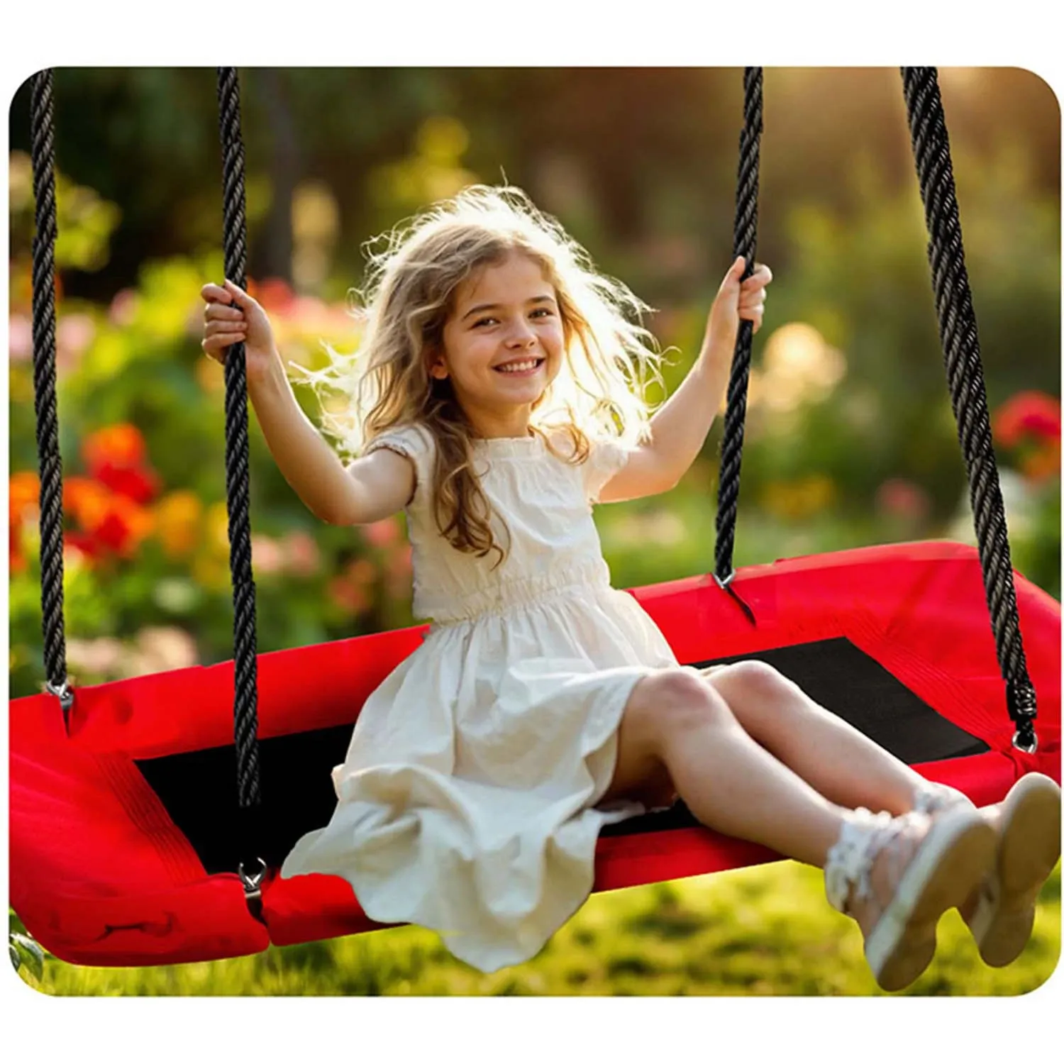 „Neo-Sport Swingo“ stačiakampės „Crown Nest“ sūpynės, 110 x 70 cm - nuotrauka 1